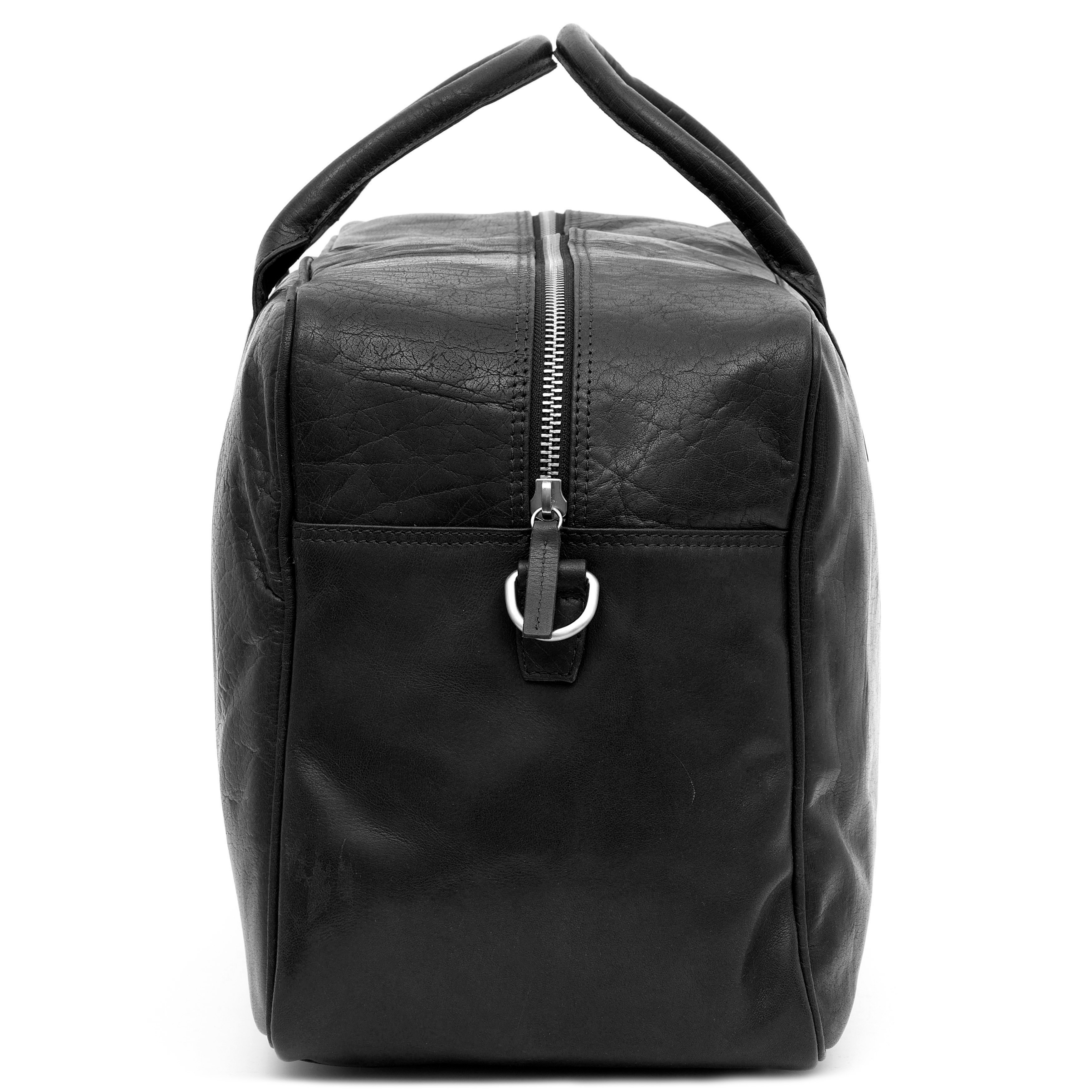 Montreal Black Leather Duffel Bag - 4