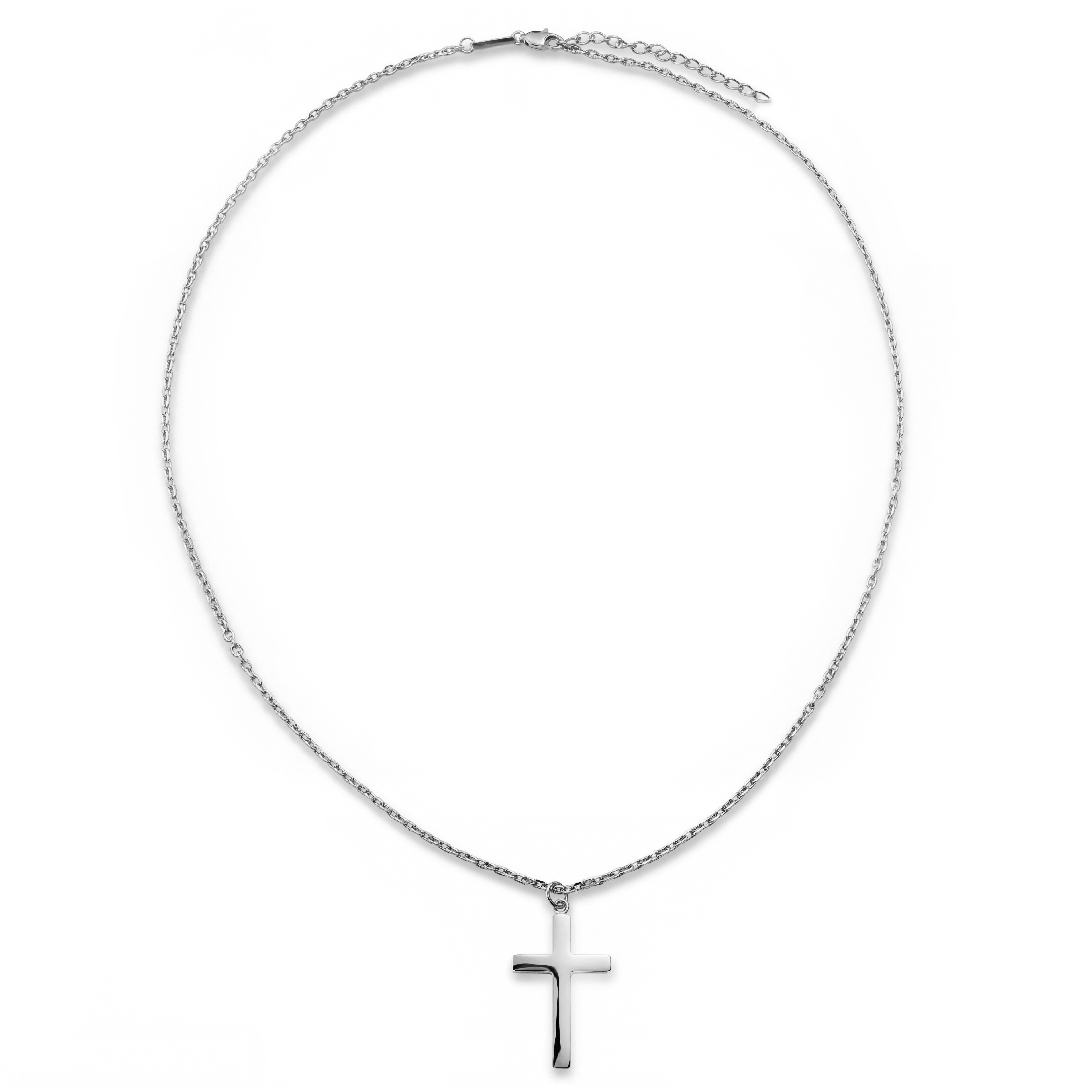 New Classics | Sølvtonet Rustfrit Stål Kors Halskæde - 2 mm - 3