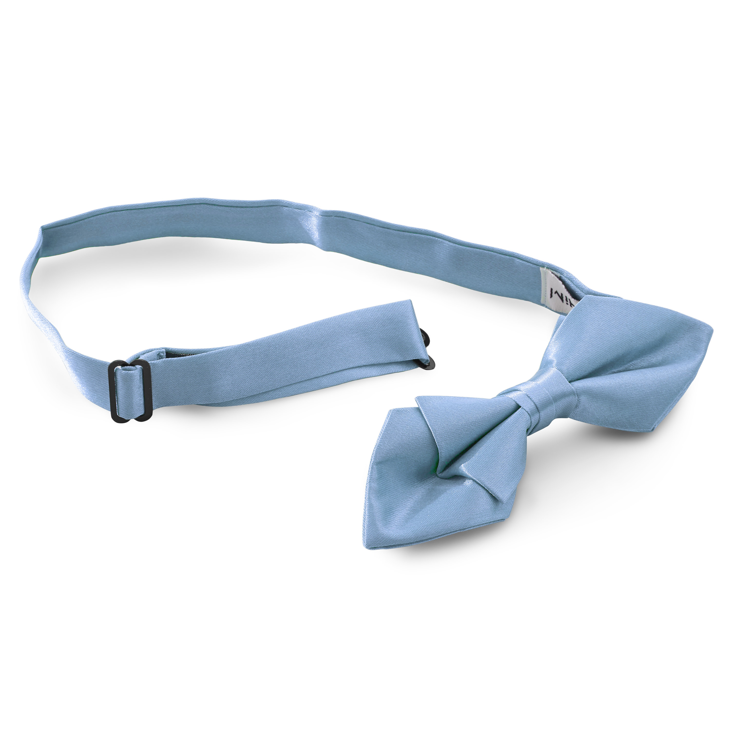 Shiny Baby Blue Basic Pointy Pre-Tied Bow Tie - 2