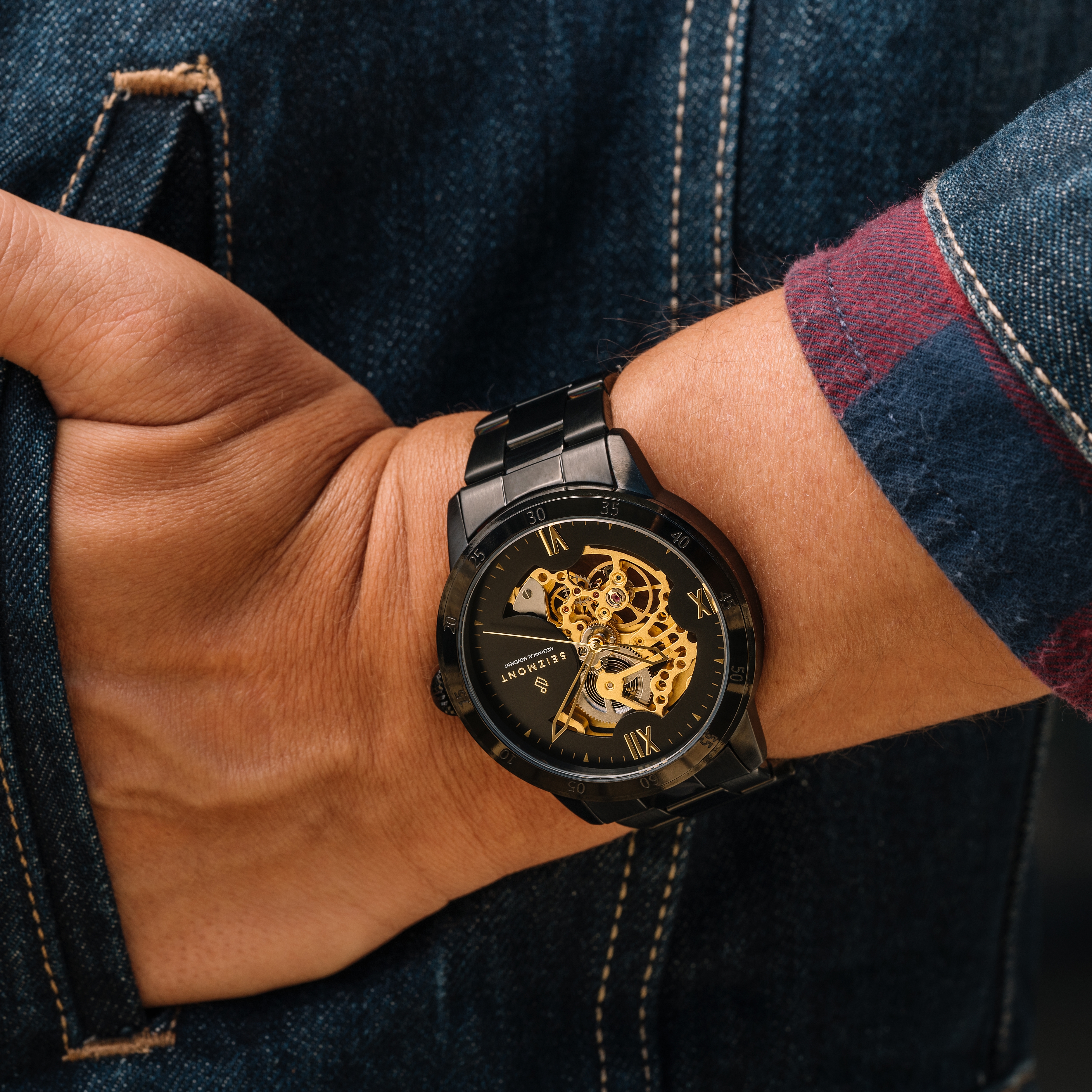 Skeleton Watch & Bracelet Set with Travel Case  - 2