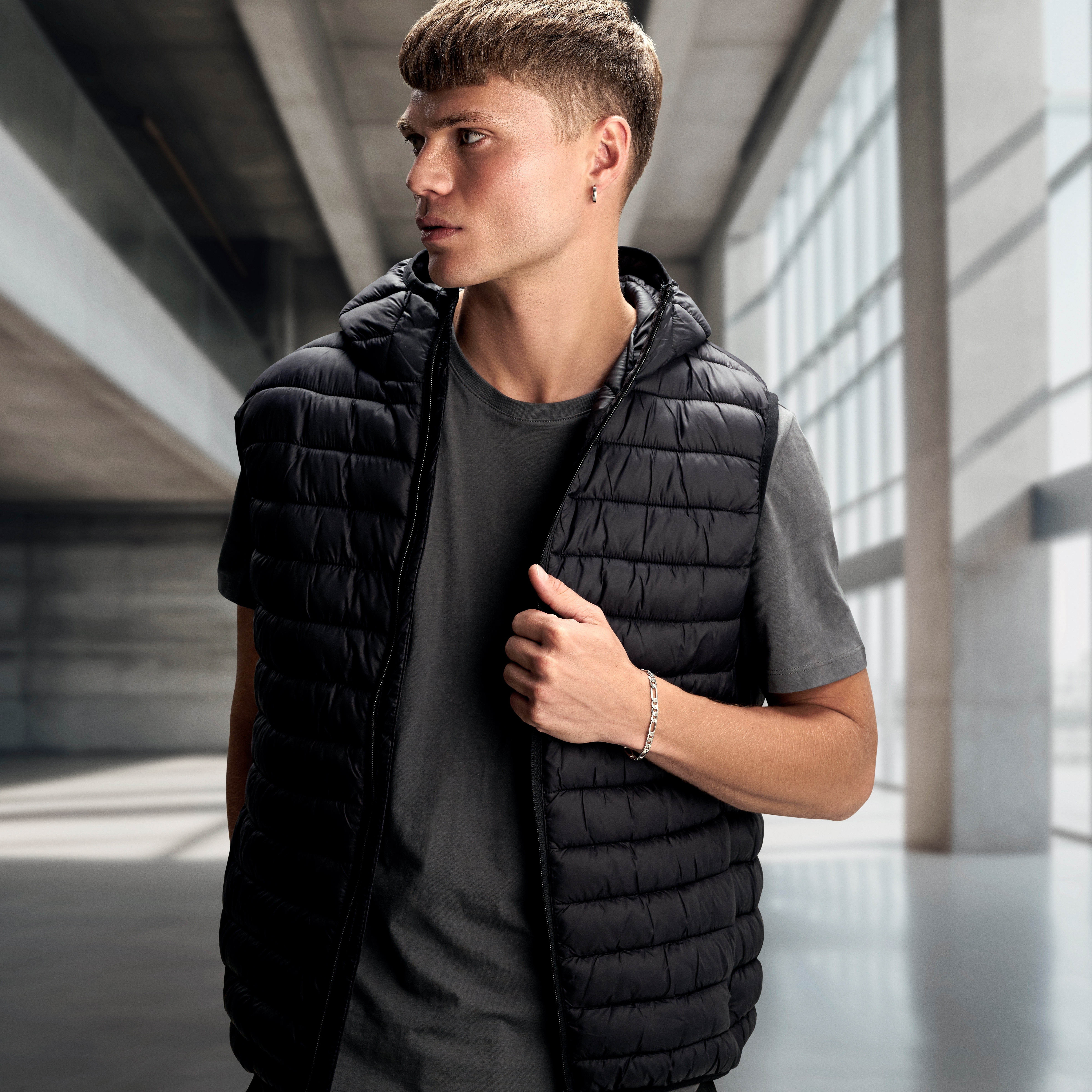 Argentia | 925s | Bracelet à chaîne en argent sterling plaqué rhodium de 6 mm - 6