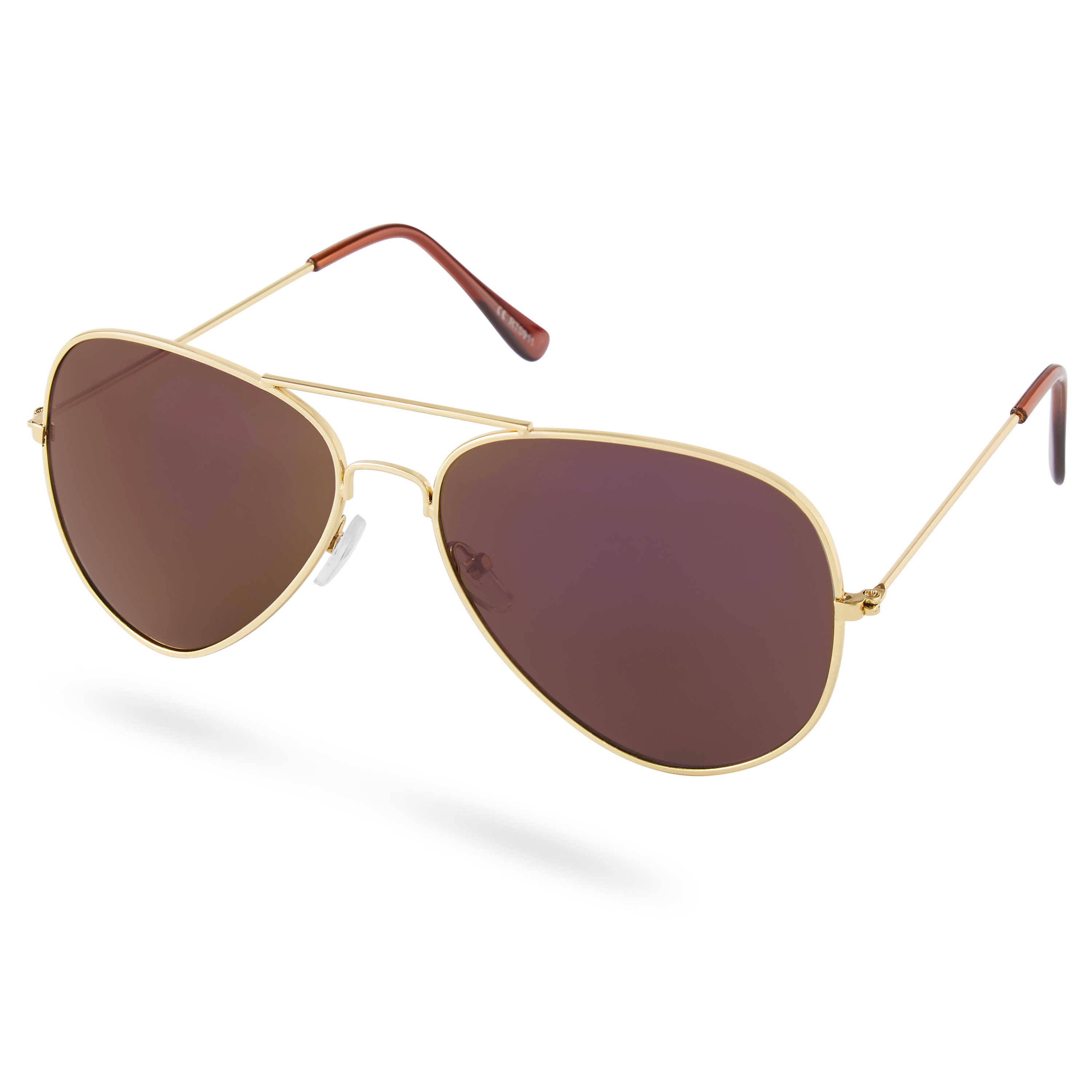 Gold-Toned and Purple Aviators - 2