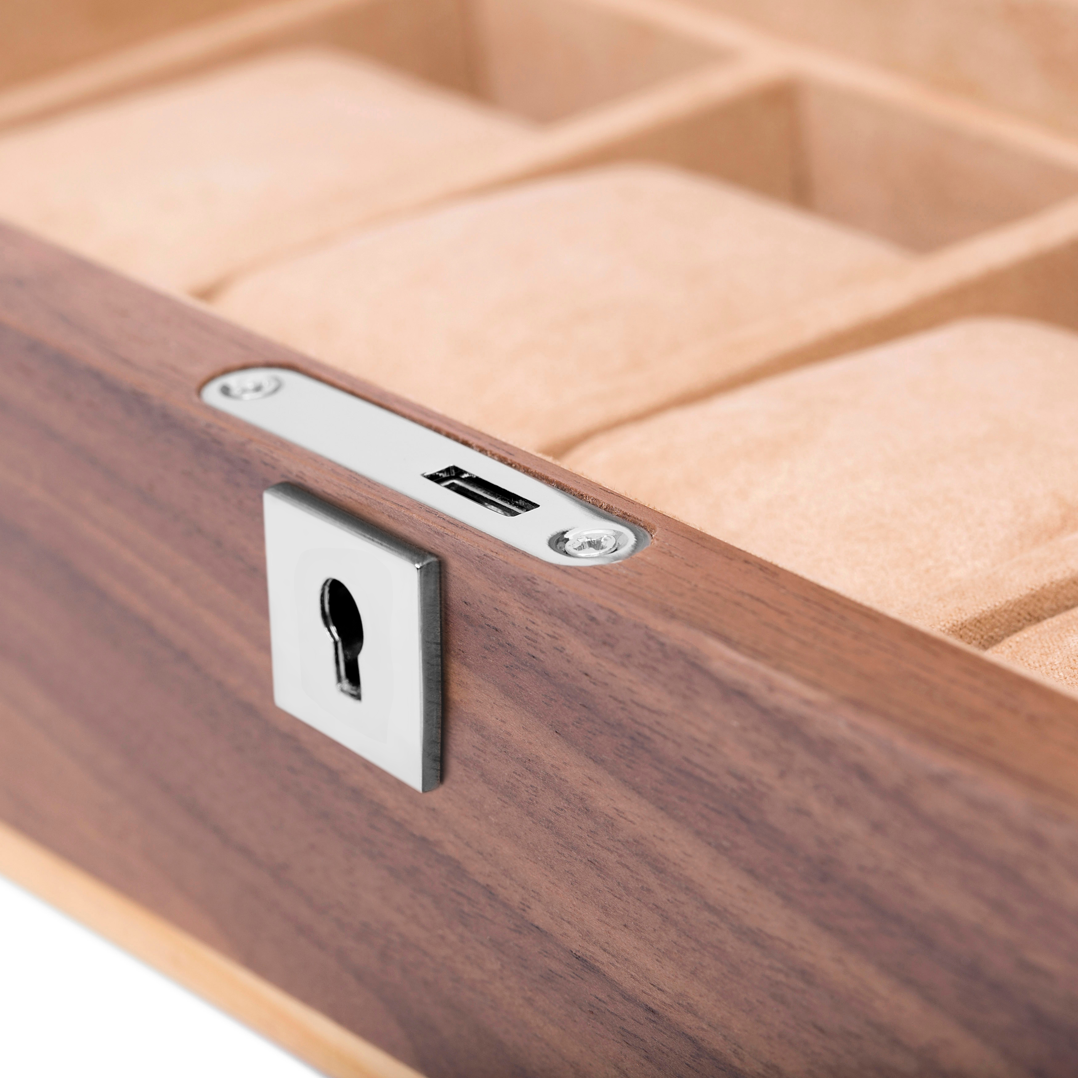 Kompakte Nussbaumholz Uhrenbox Für 5 Uhren - 6