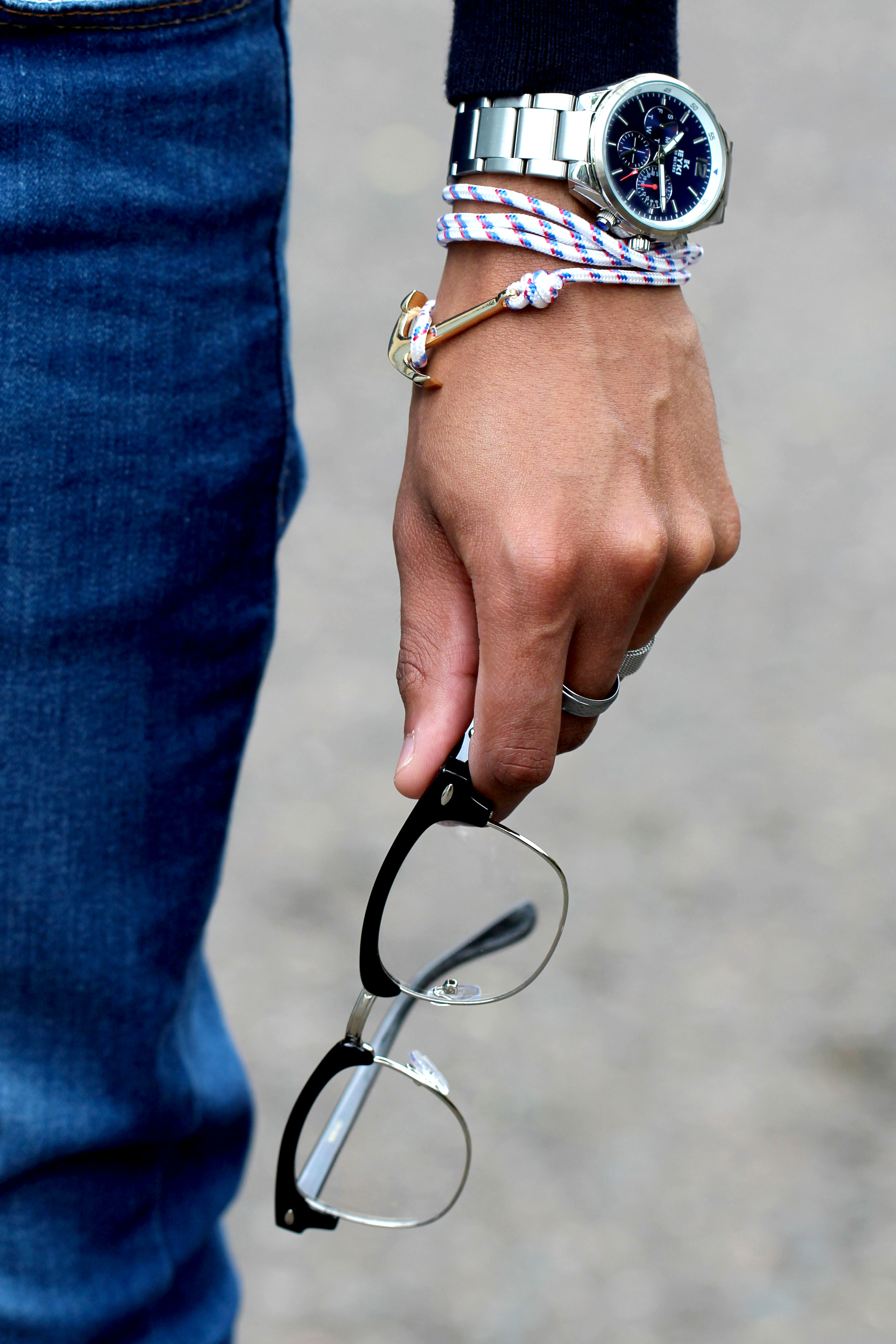 Gafas transparentes vintage negro y plateado - 6