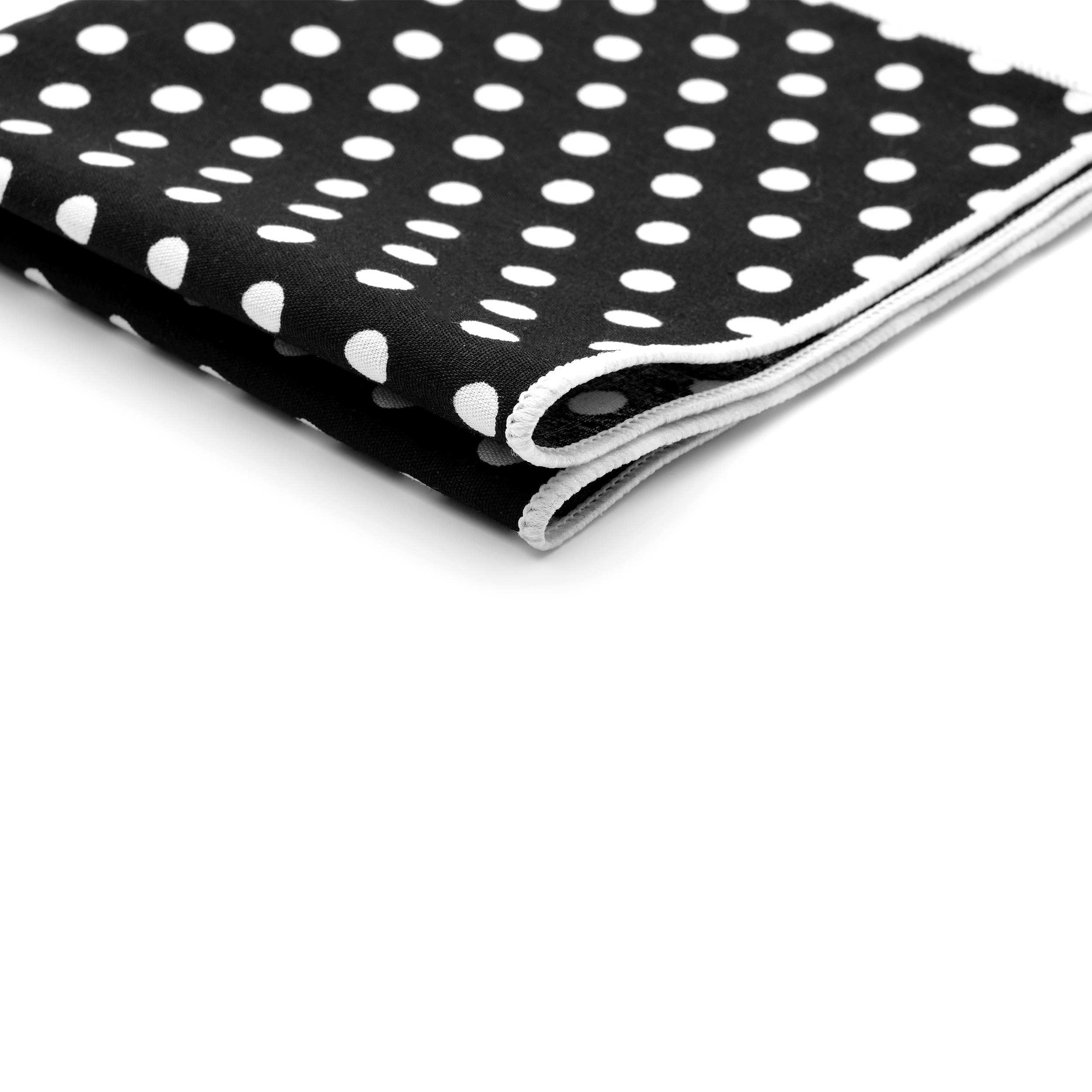 Black & White Bold Dot Cotton Pocket Square - 2
