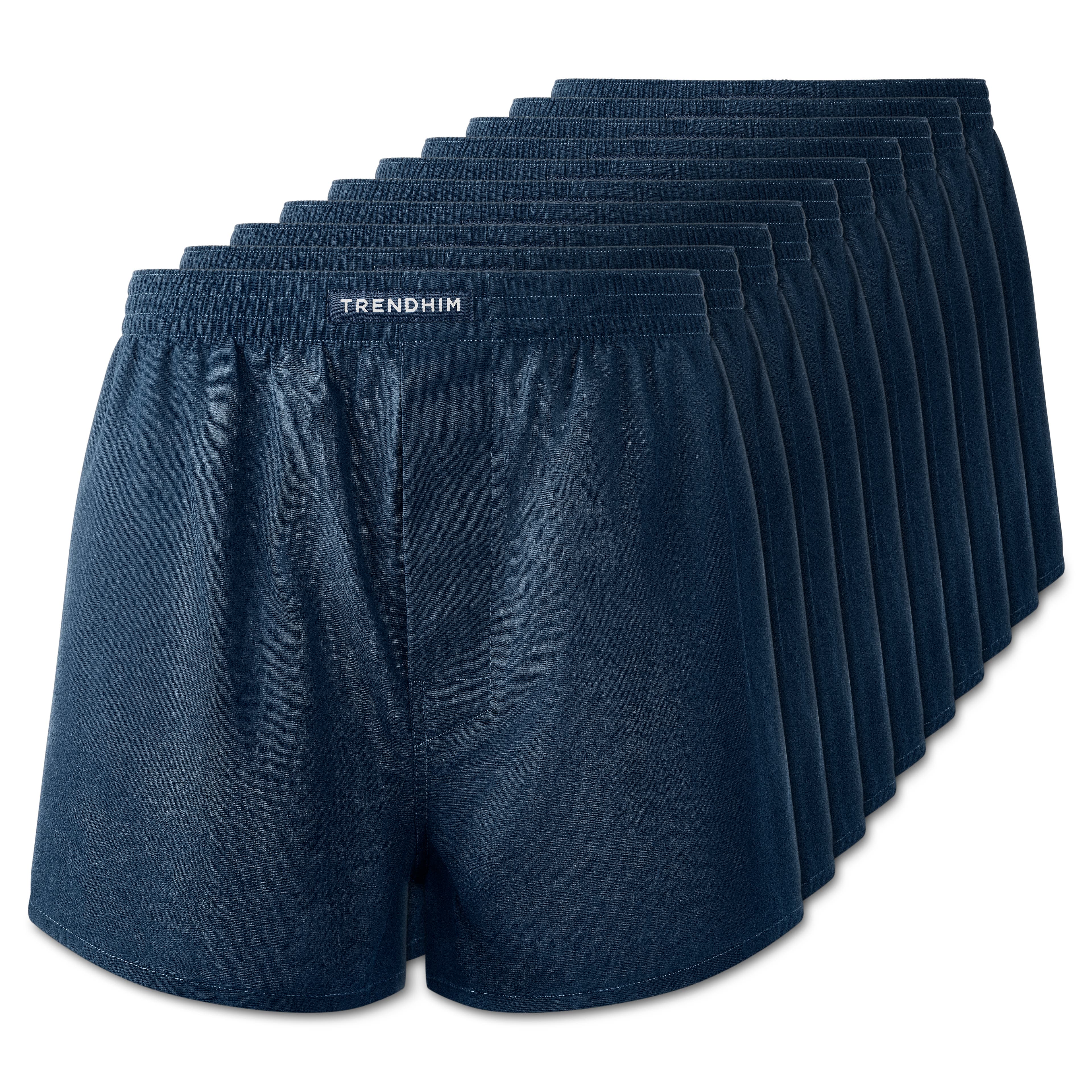 L - AirFeel | Lot de 10 caleçons en coton bleu marine avec ceinture élastique recouverte - 1