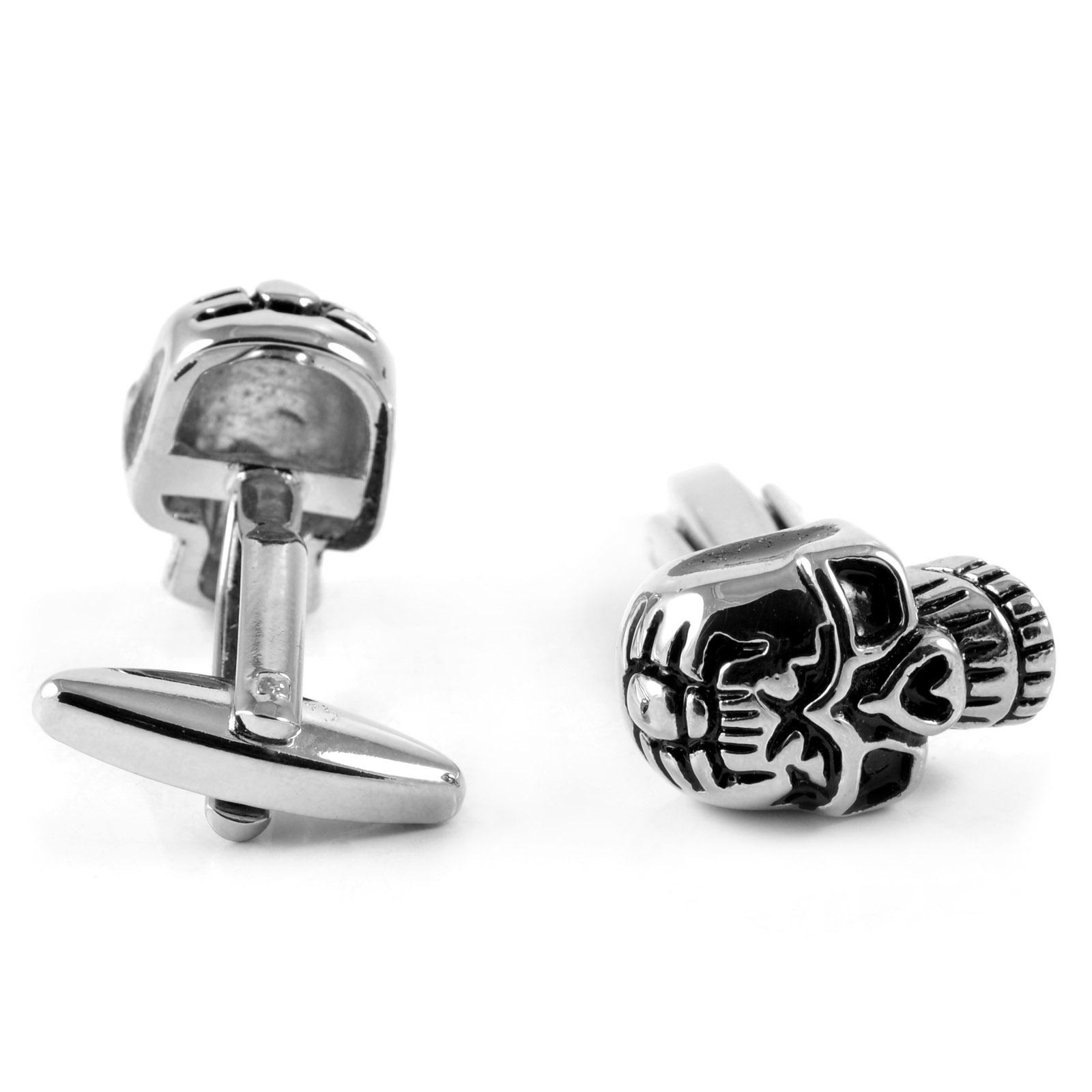 Schwarze Detail Totenkopf Manschettenknöpfe - 2