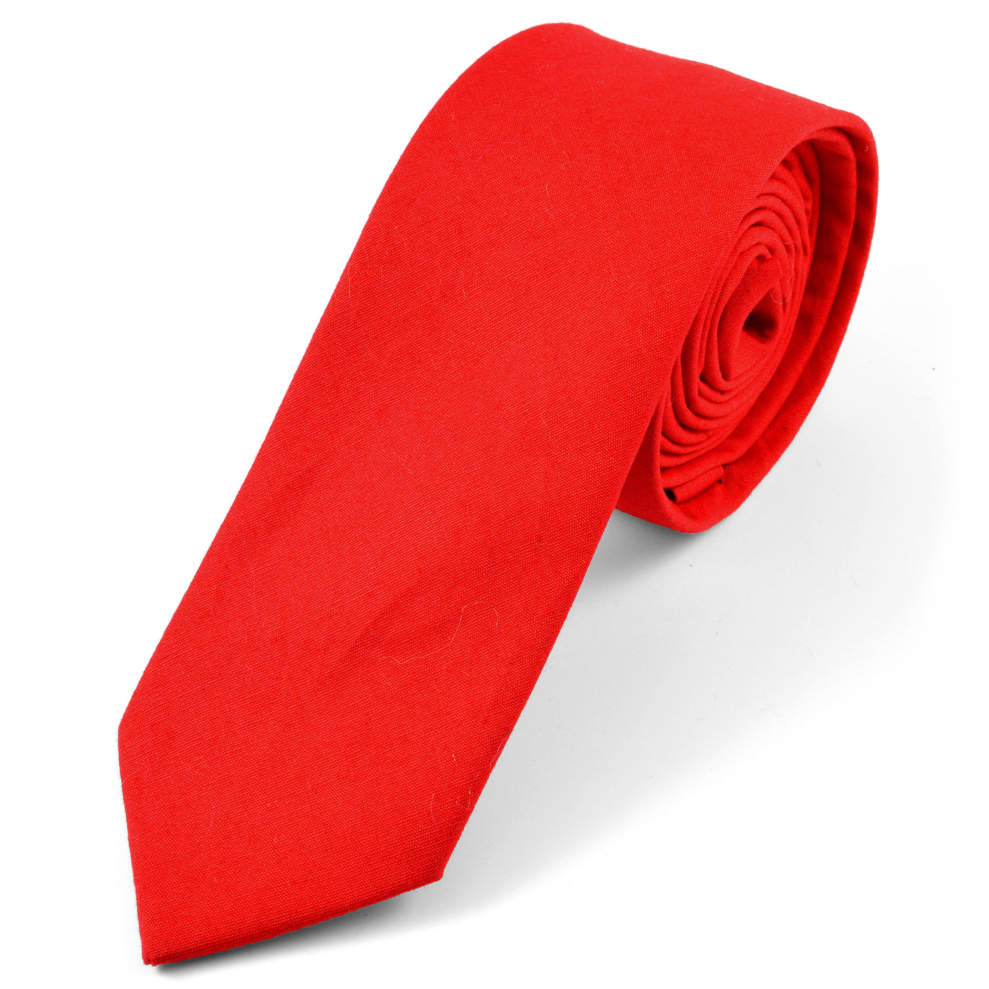 Sytě červená bavlněná kravata