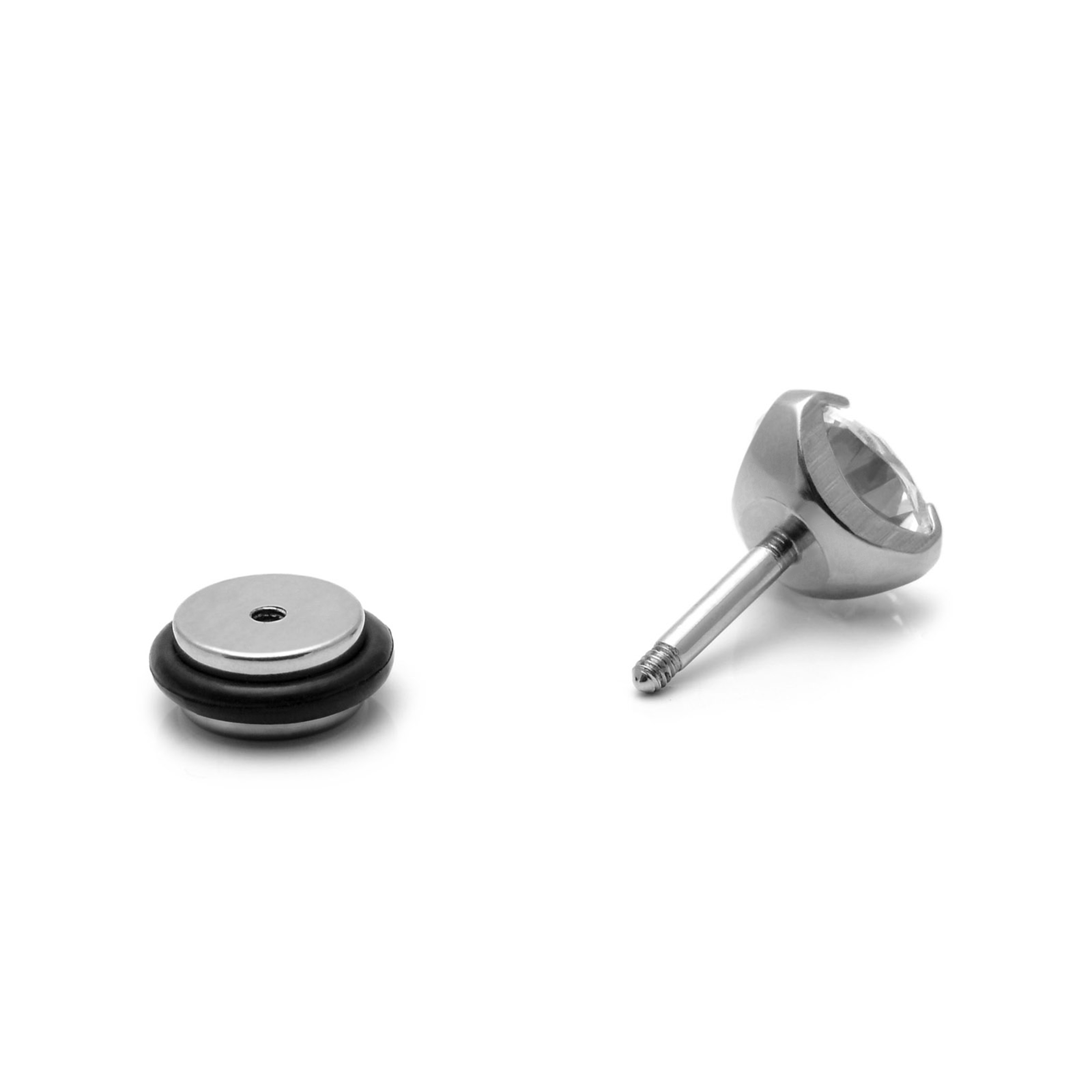 Pendiente de circonita redonda de 8 mm - 4