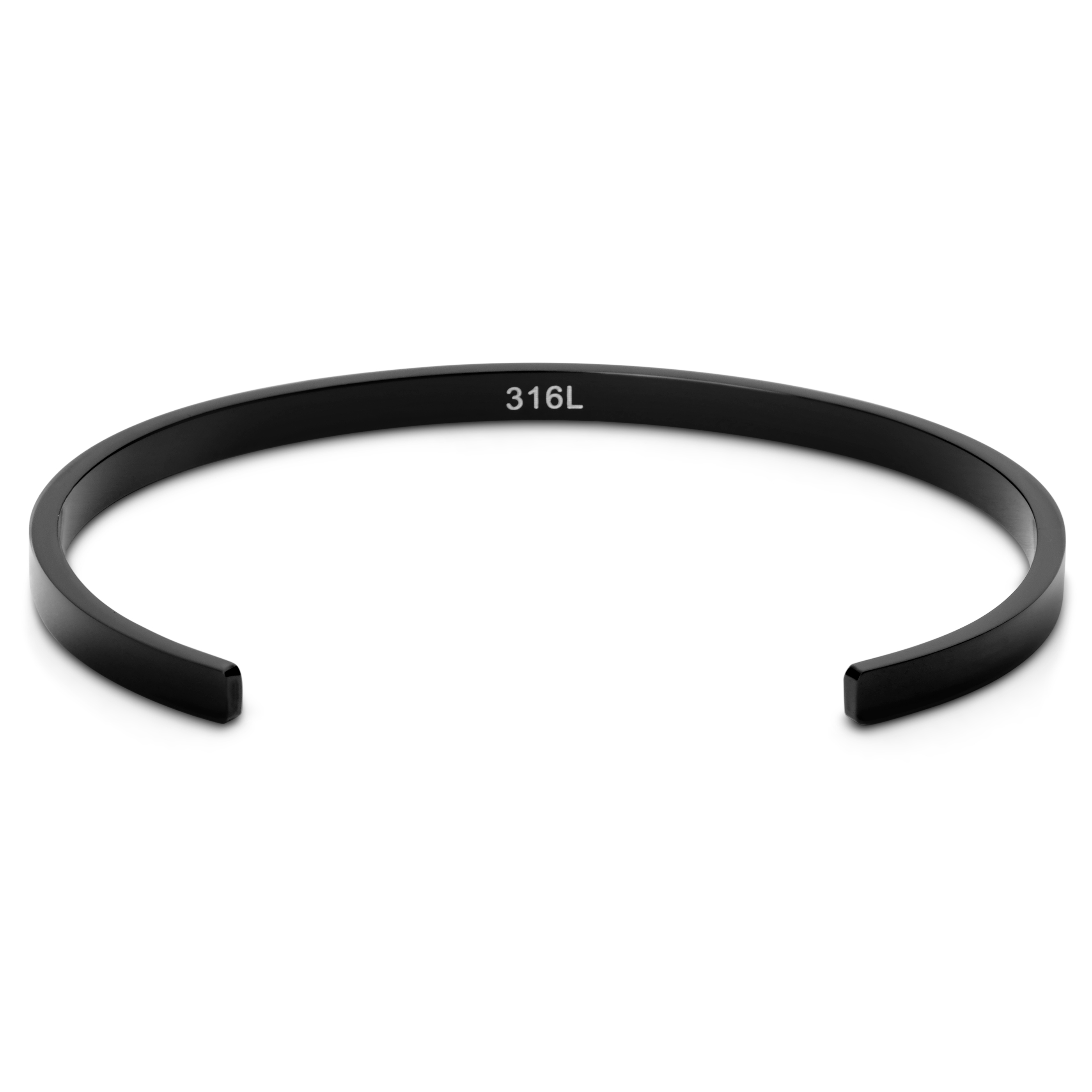 Black Thin Cuff Bracelet - 2