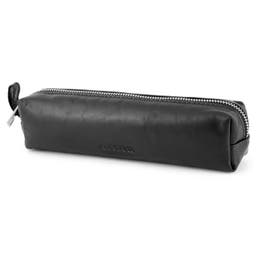 Jasper | Black Compact Leather Wash Bag