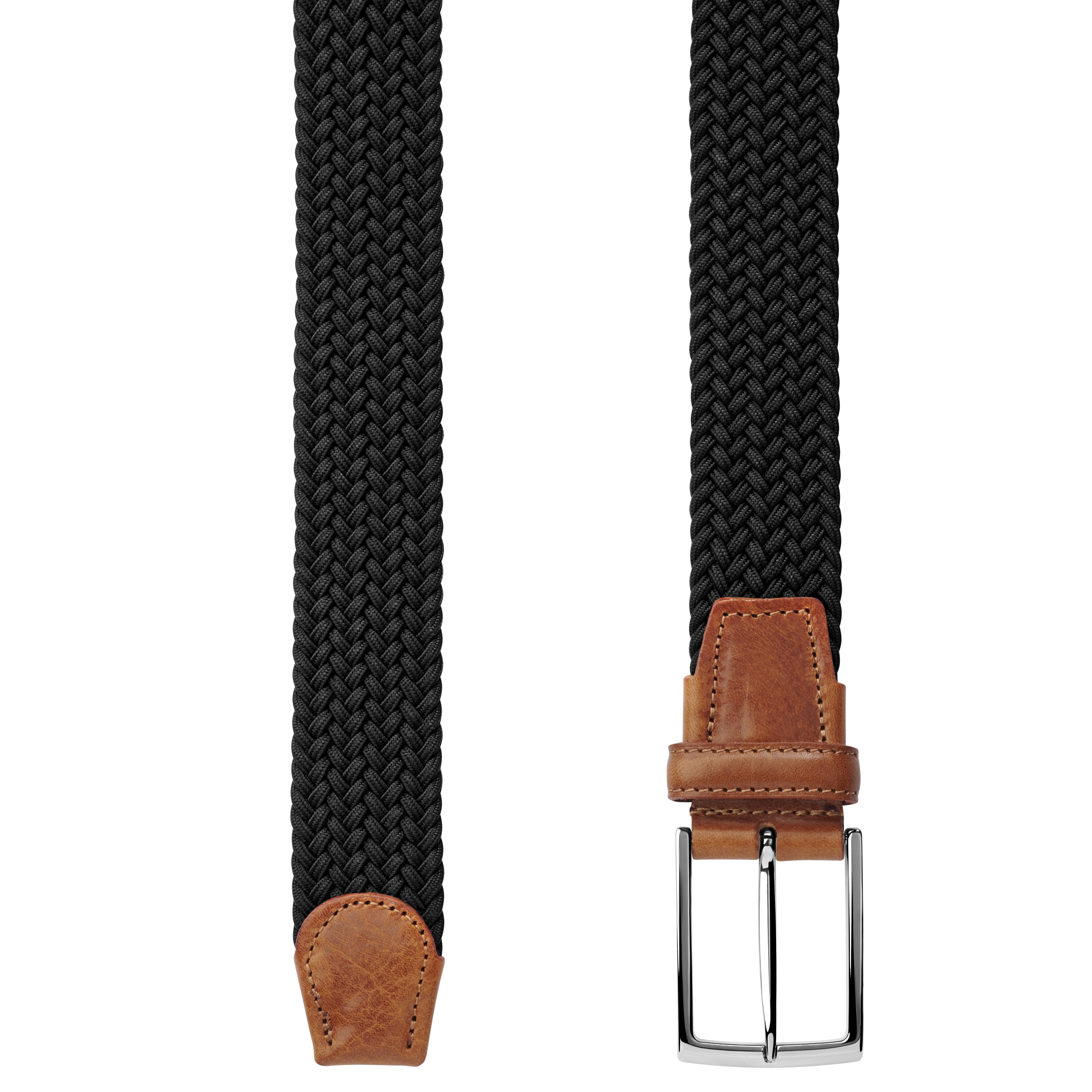 Vincio | Cintura elastica nera e marrone chiaro - 2