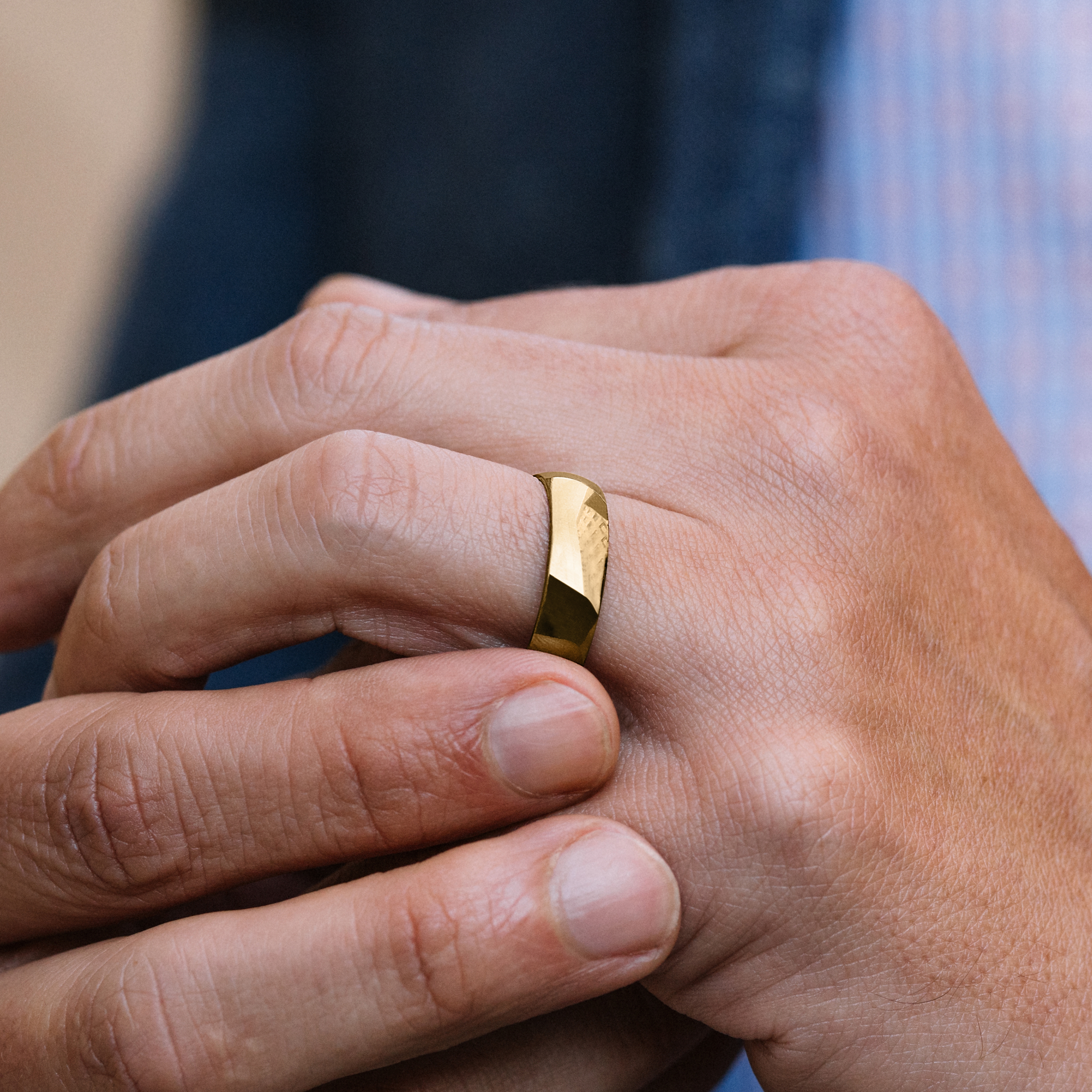 Paprastas aukso spalvos nerūdijančio plieno žiedas - 3