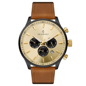 Brown, Gold-Tone and Black Troika Watch Brown, Gold-Tone and Black Troika Watch