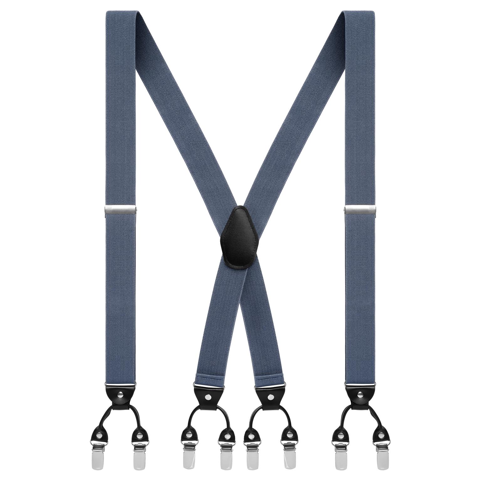 Vexel | Tirantes con clips anchos en forma de X gris humo Vexel | Tirantes con clips anchos en forma de X gris humo