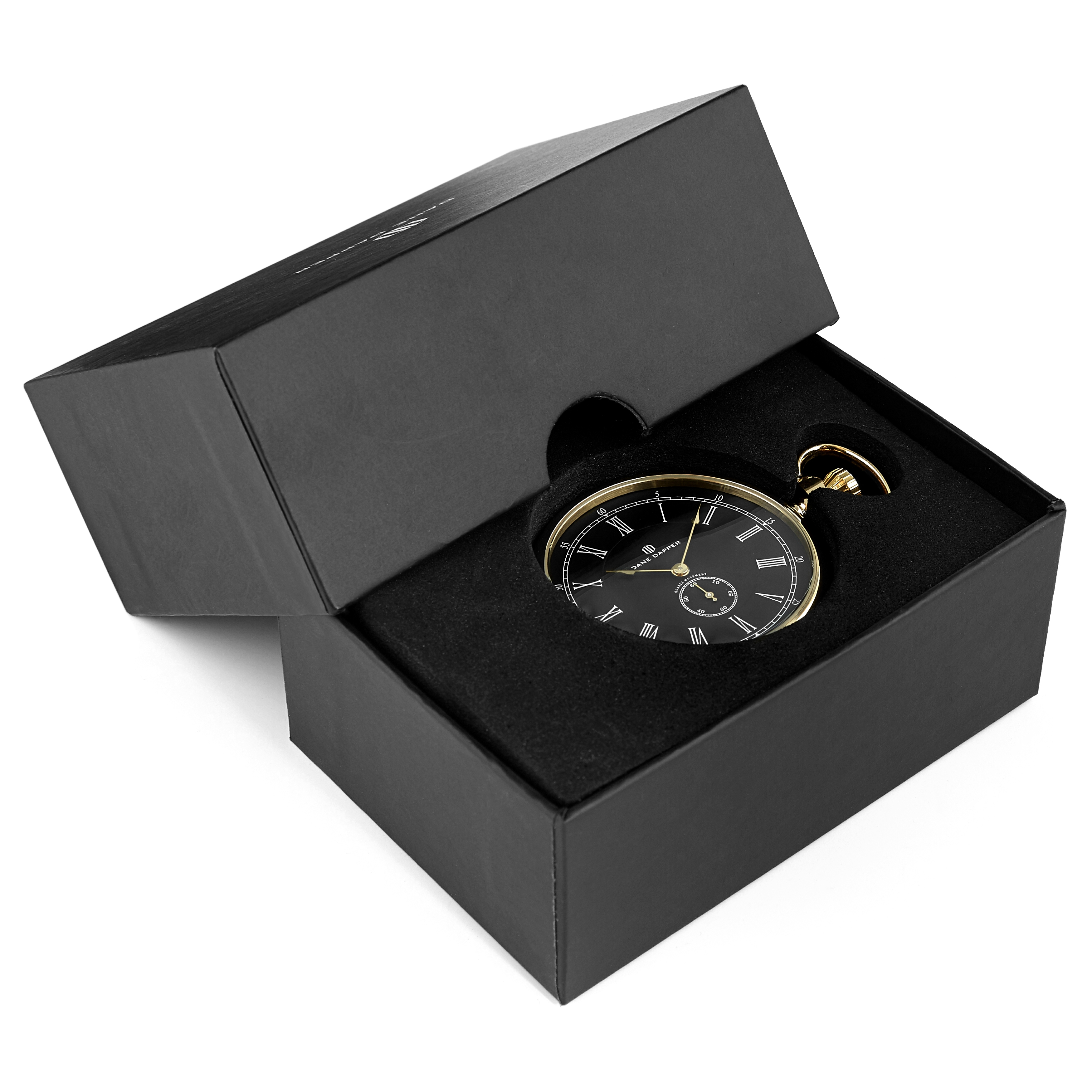 Gold-Toned & Black Time Keeper Pocket Watch - 7