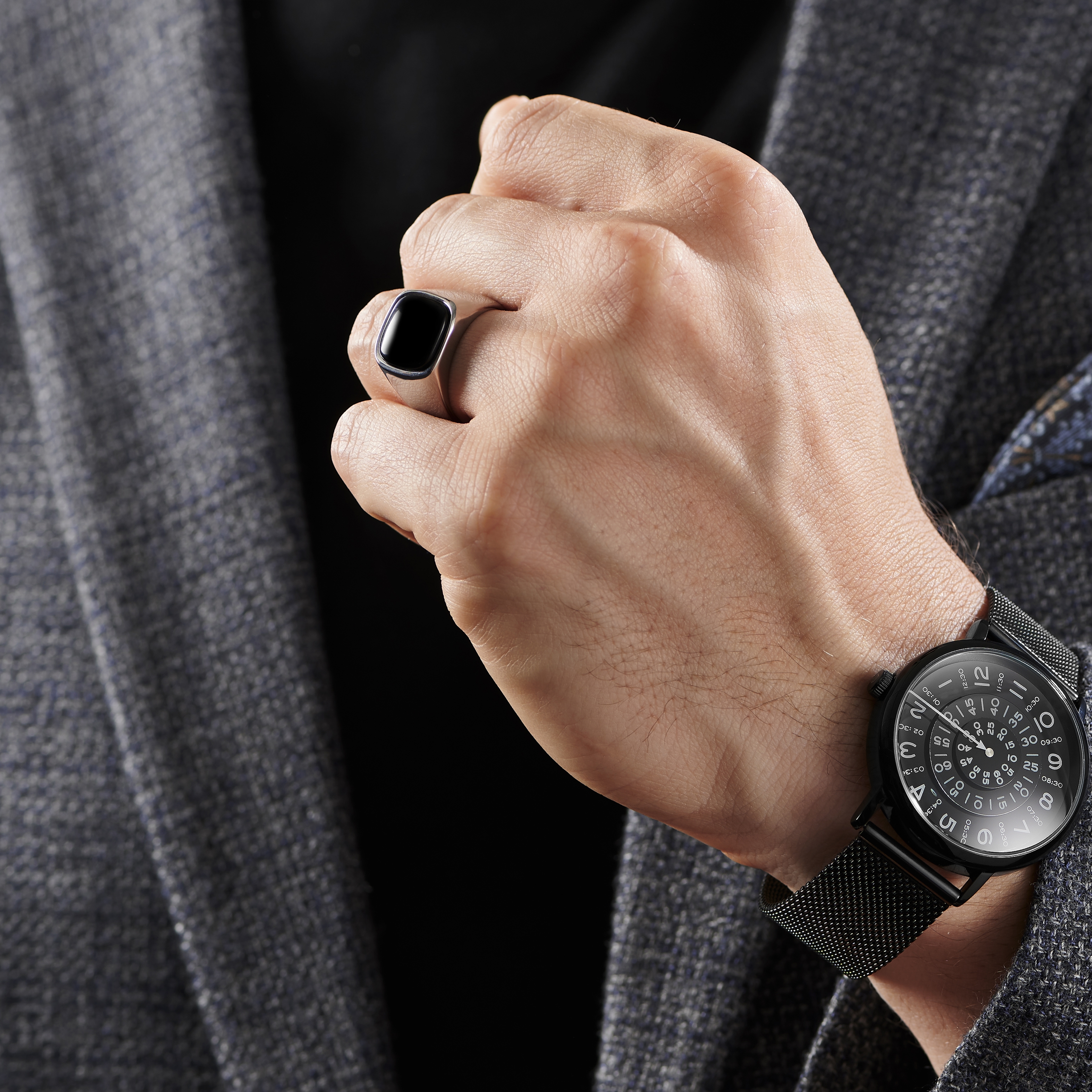 Len Silberfarbener Gravel Ring - 5