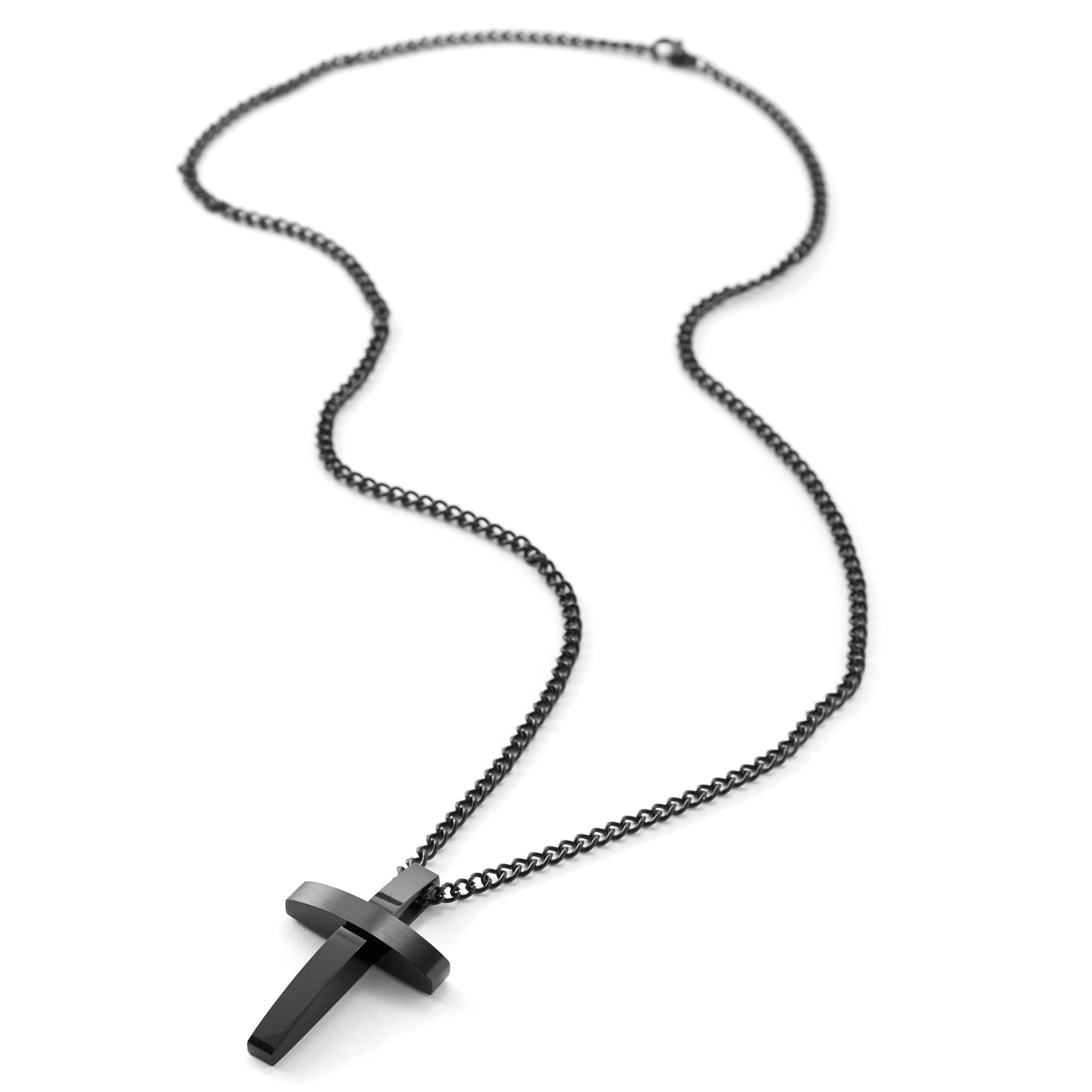 Collana con croce nera affusolata - 4