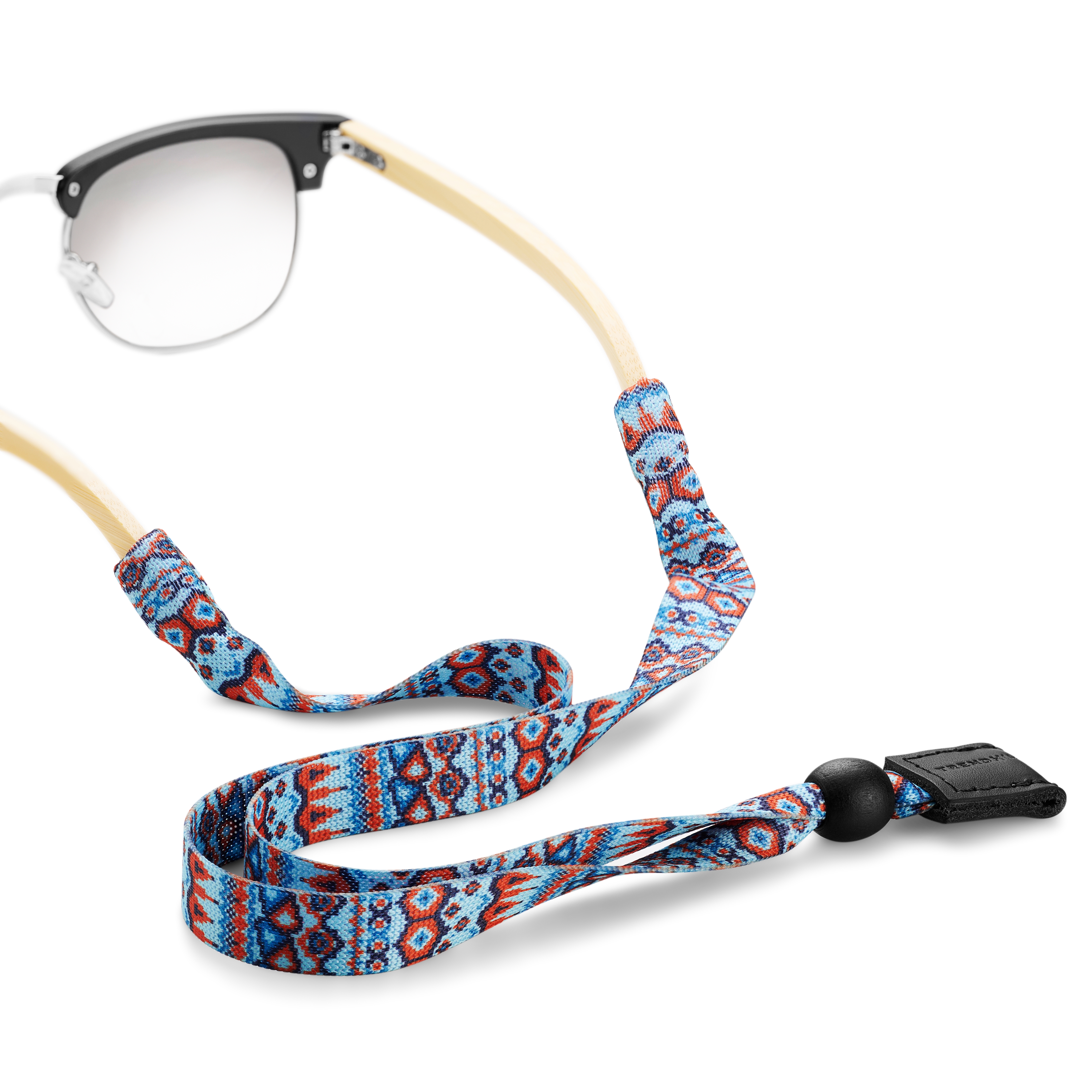 Cordon large pour lunettes de soleil à motif tribal bleu et orange - 6