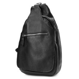 Black Single Strap Leather Shoulder Bag