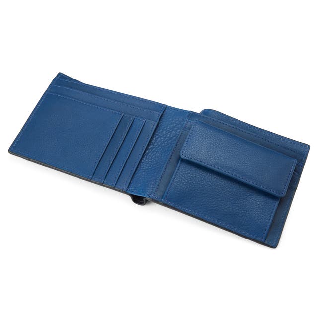 Lincoln Navy & Cobalt-Blue Leather RFID-Blocking Wallet & Card Holder ...