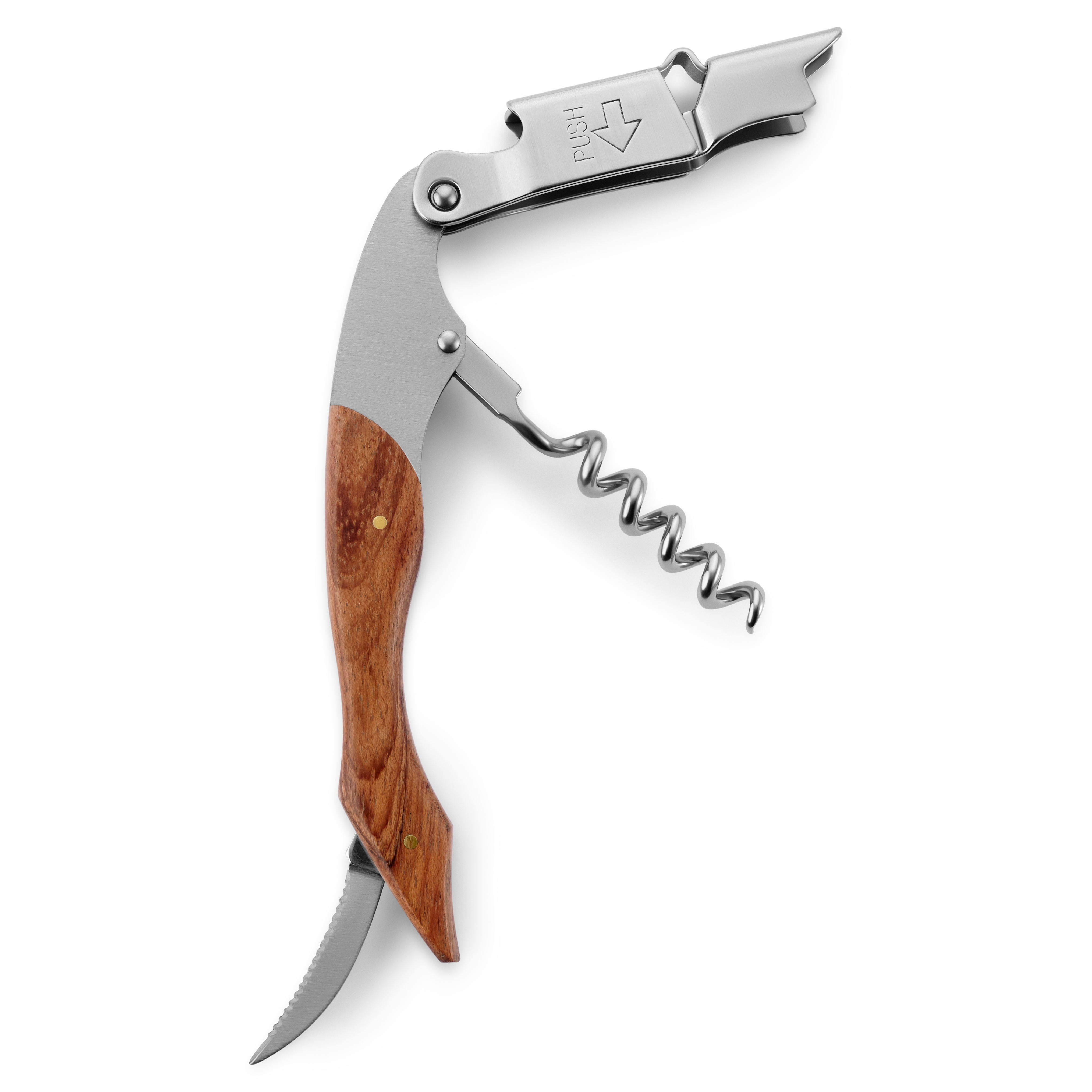 Universāls koka un nerūsējošā tērauda pudeļu attaisāmais Deluxe - 3