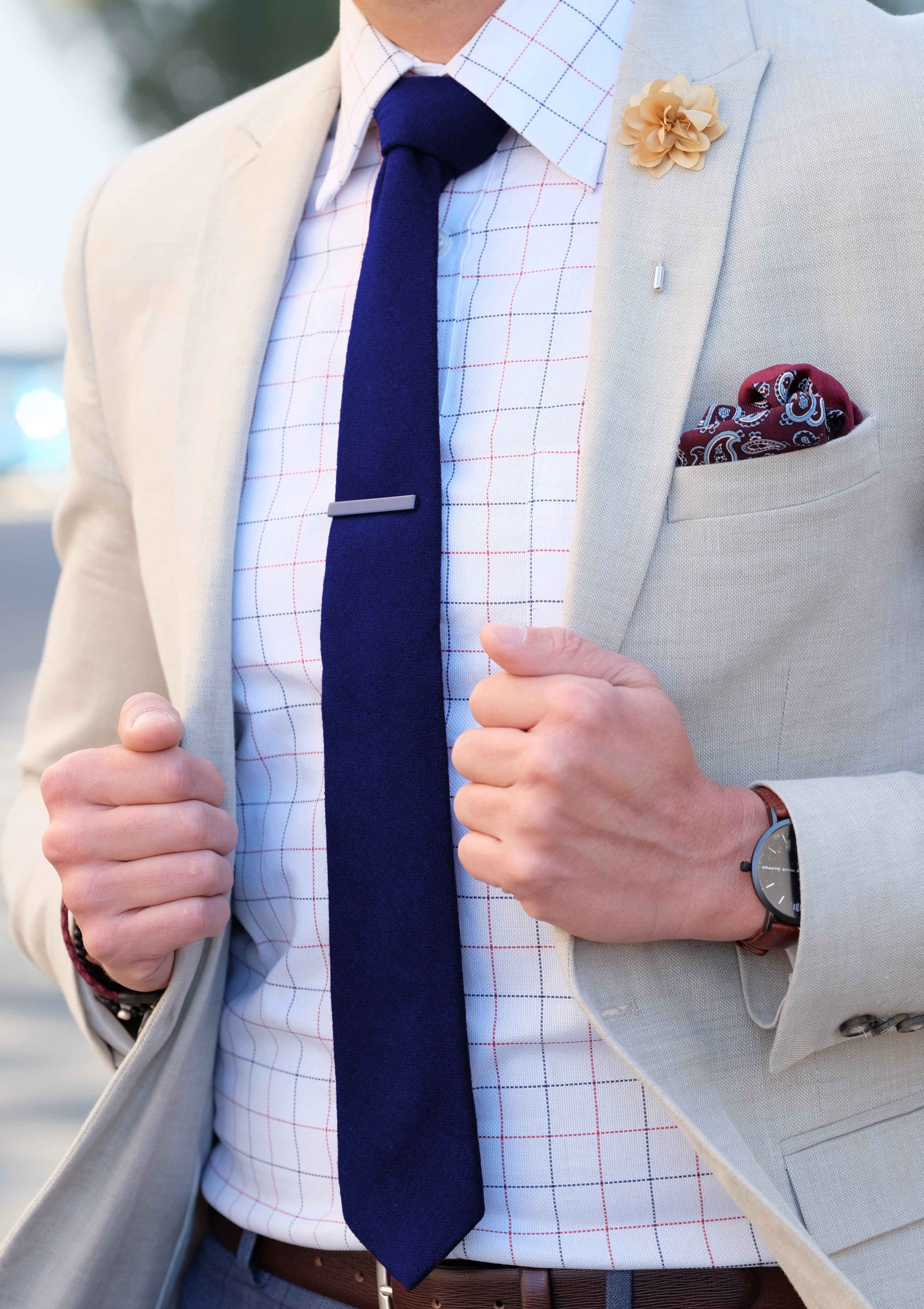 Raw Håndlaget Blått Ullslips - 4