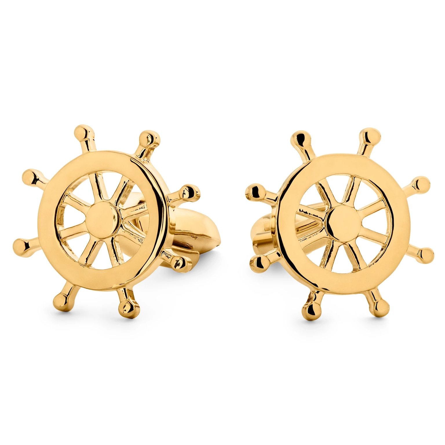 Pelagis | Gold-Tone Ship’s Wheel Cufflinks Pelagis | Gold-Tone Ship’s Wheel Cufflinks