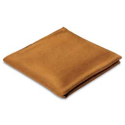Кафява кърпичка за сако от копринен туил