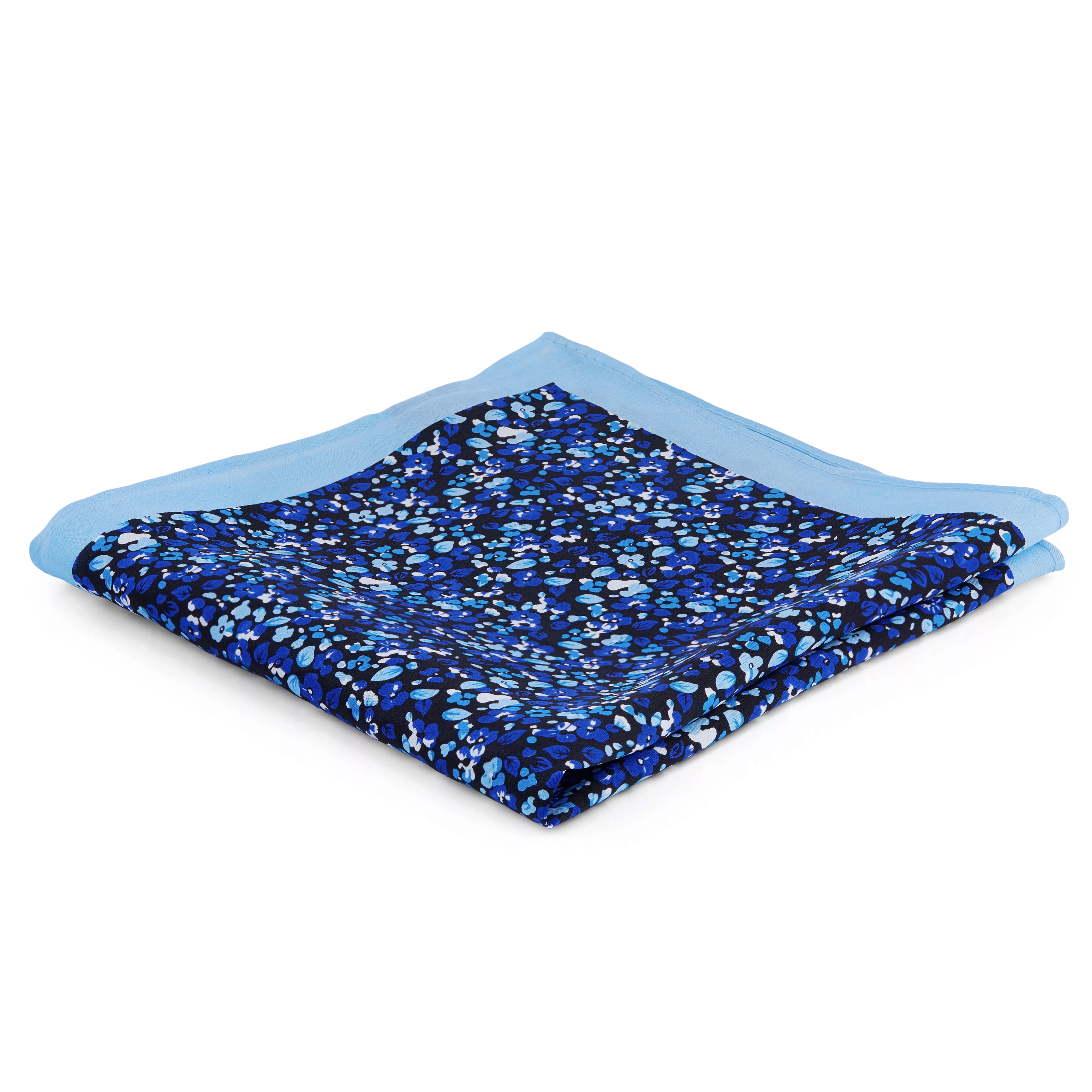 Schwarzes & Blaues Florales Einstecktuch - 1
