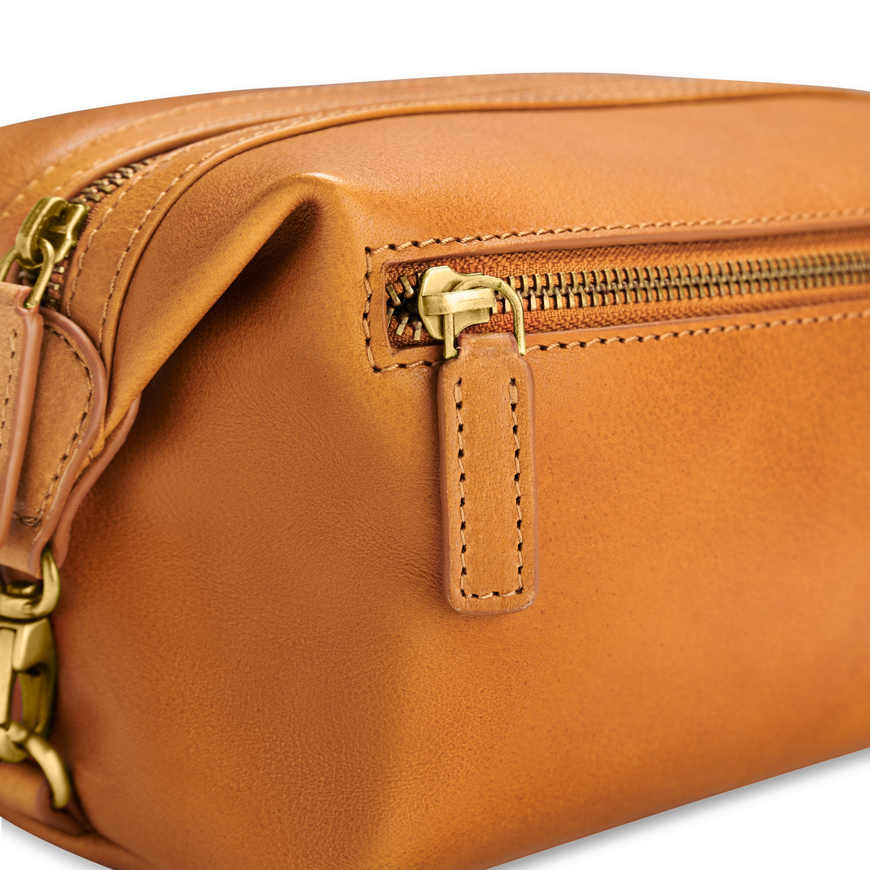 Trousse de toilette | Cuir de buffle pleine fleur brun havane - 5