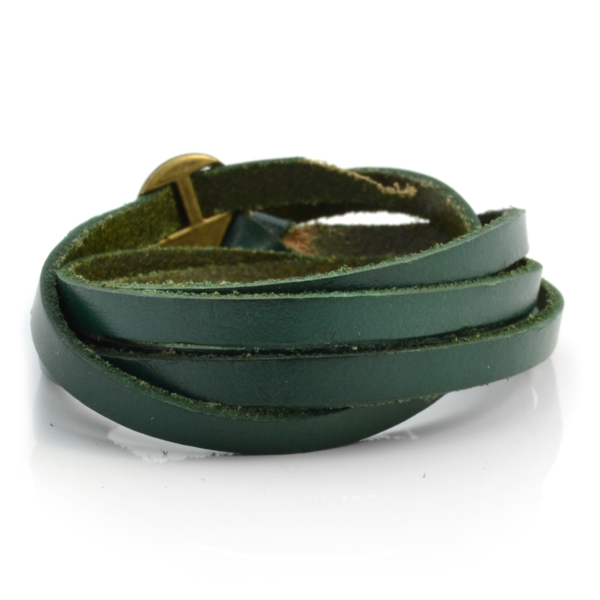 Green Adjustable Twisted Leather Bracelet | In stock! | Collin Rowe