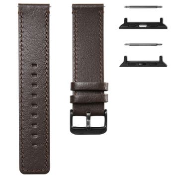 Braunes Leder Uhrenarmband mit Apple Watch Adapter in Schwarz (42 / 44mm) Braunes Leder Uhrenarmband mit Apple Watch Adapter in Schwarz (42 / 44mm)
