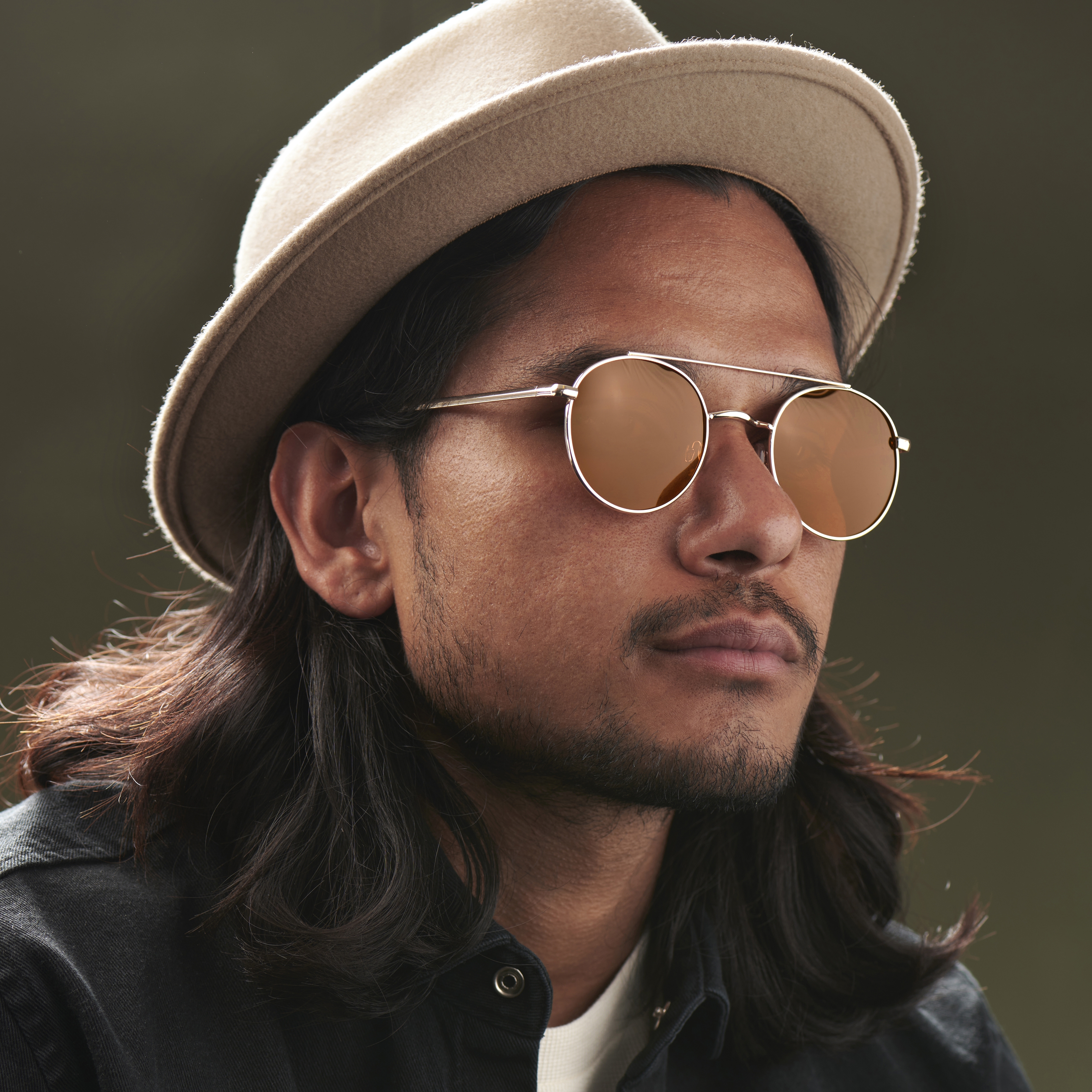 Ambit aranyszínű kerek pilóta napszemüveg - 2