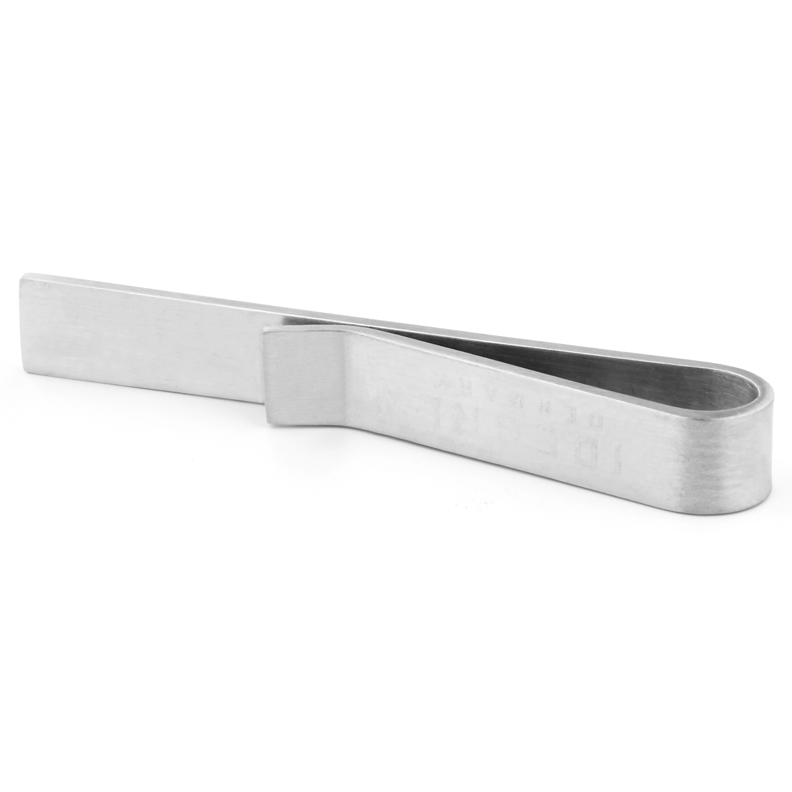 Brushed Stainless Steel Short Tie Bar - 3