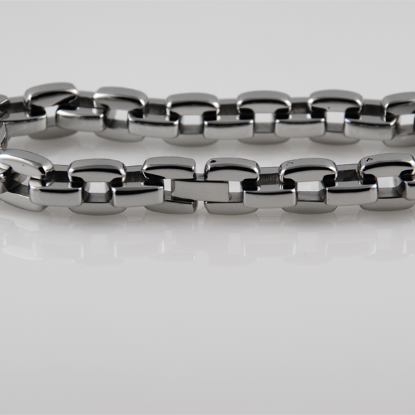 Simpelt Blankt Stålkæde Armbånd - 3