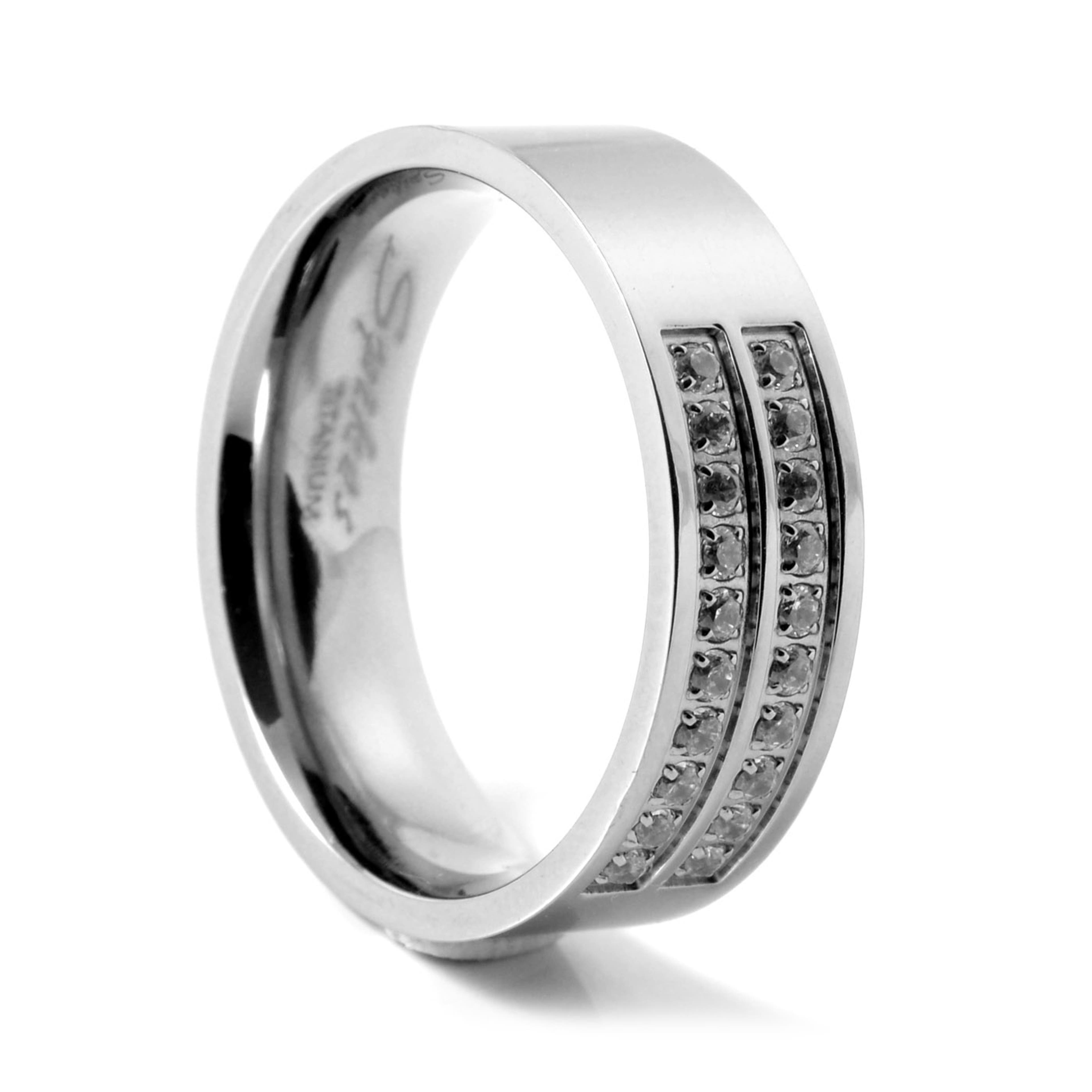 Titanium Ring Met Zirkonia Detail