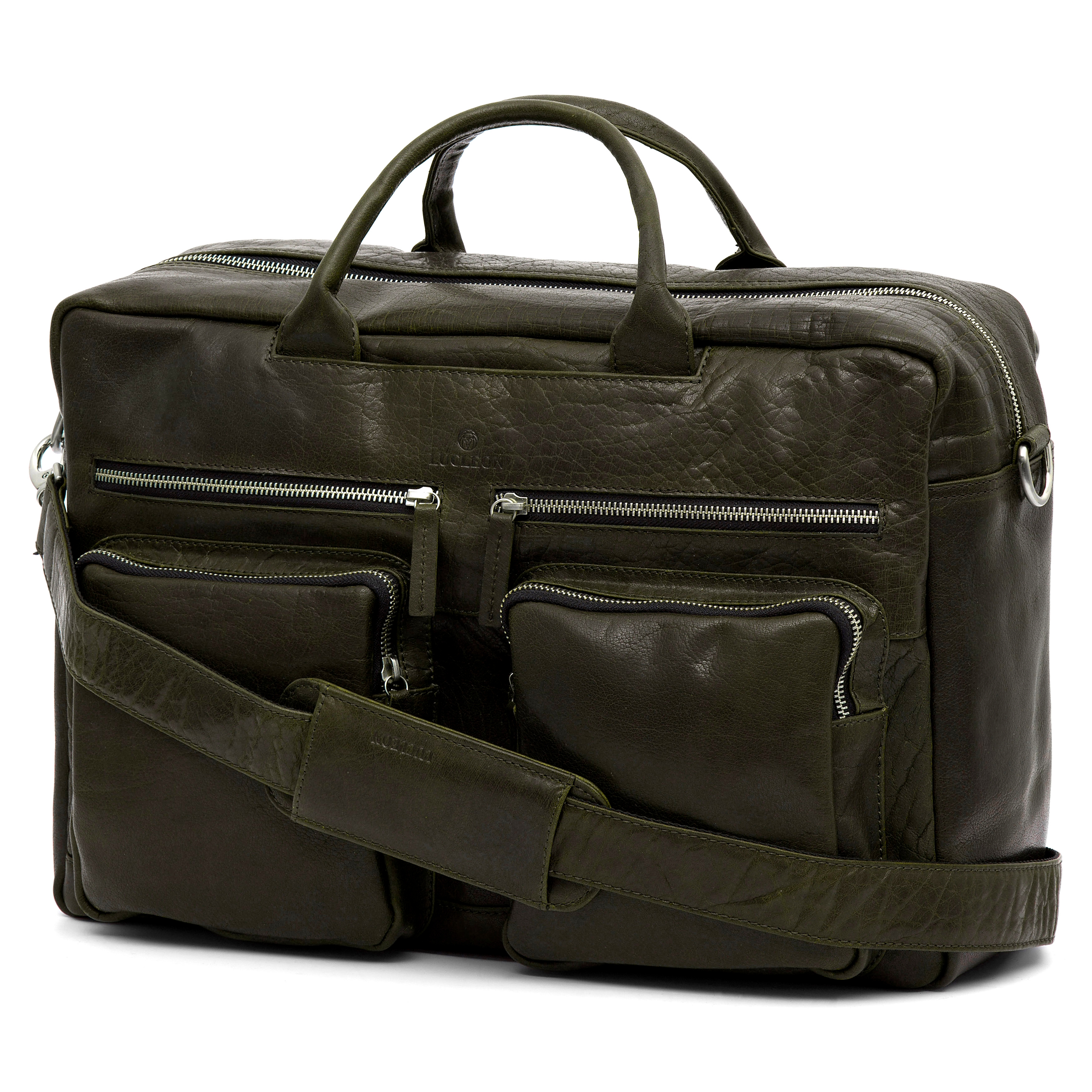 Montreal Olivgrüne Kombi Leder Reisetasche  - 3