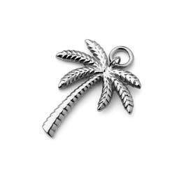 Pendente a forma di palma in titanio color argento