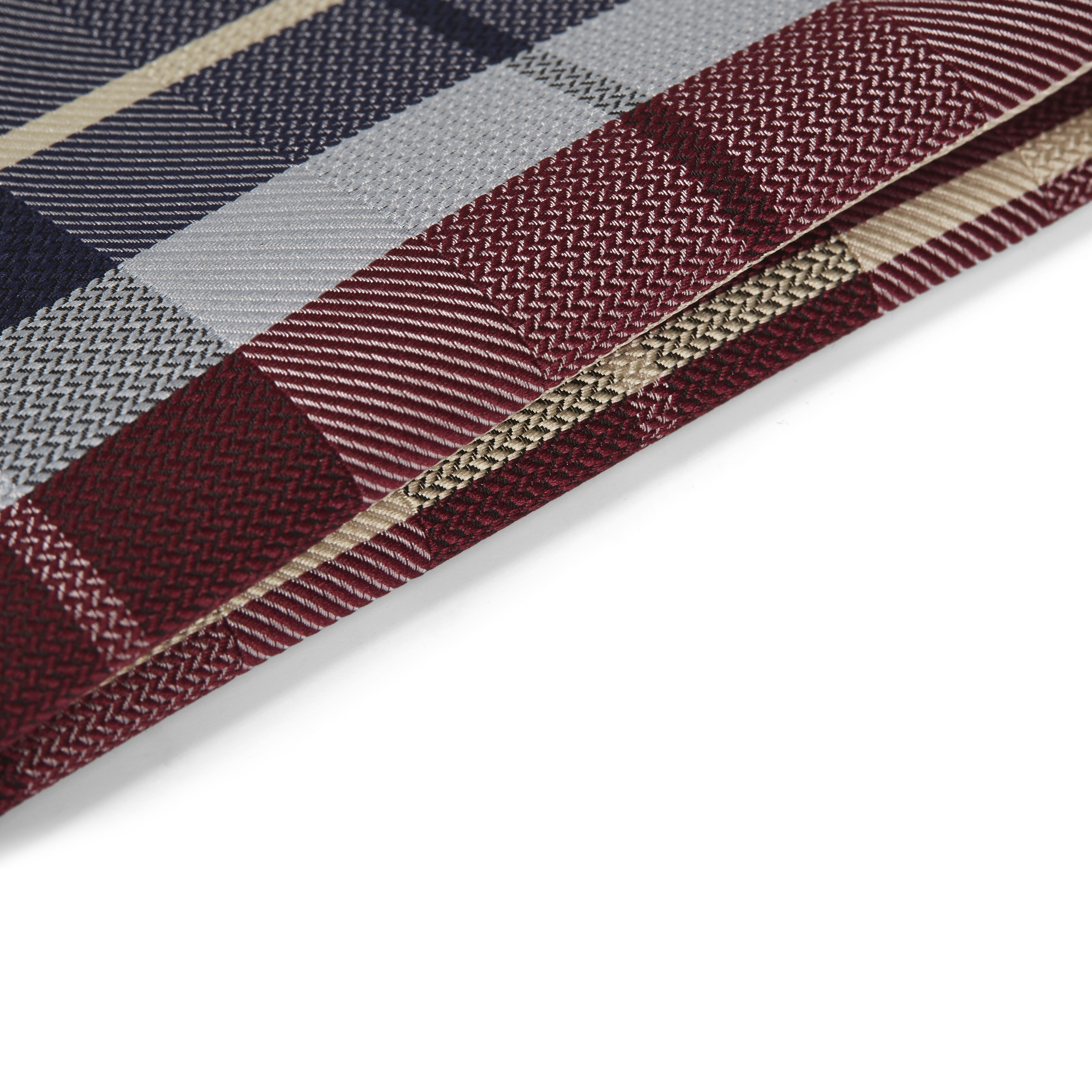 Blue & Bordeaux Plaid Pocket Square - 2