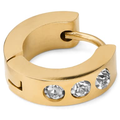 Triple Cubic Zirconia Gold-Tone Earring Triple Cubic Zirconia Gold-Tone Earring