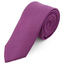 Krawat w kolorze ciemnej purpury 6 cm Basic