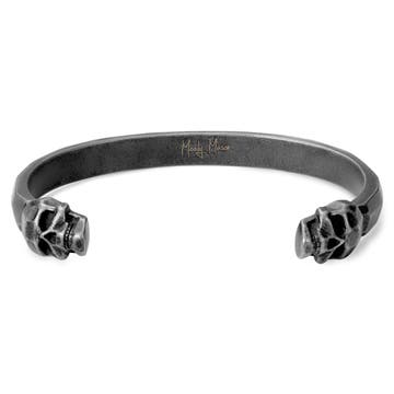 Jax Grey Stainless Steel Skull Cuff Bracelet