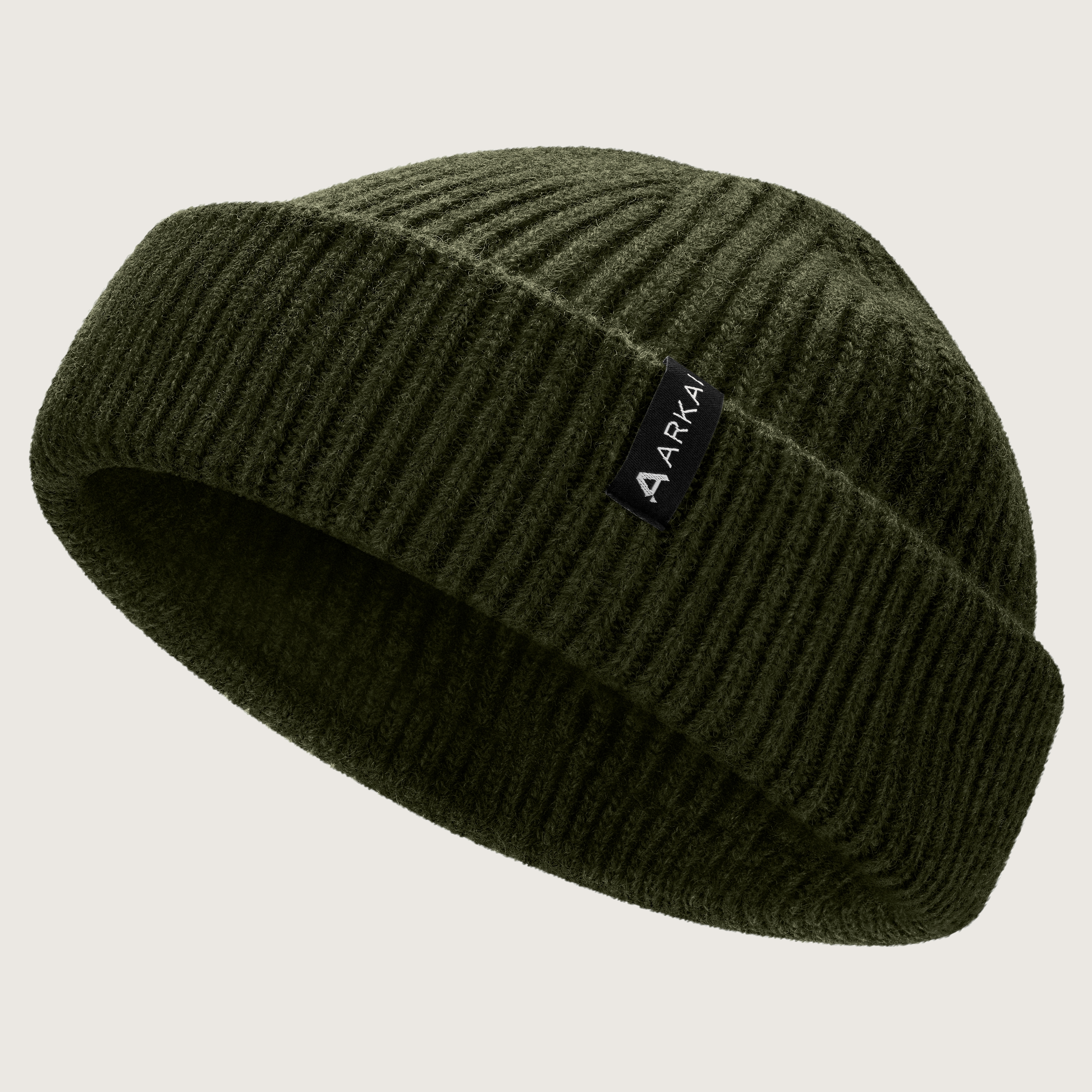 Nordic | Olive Green Fisherman Wool Blend Beanie | In stock! | Arkai