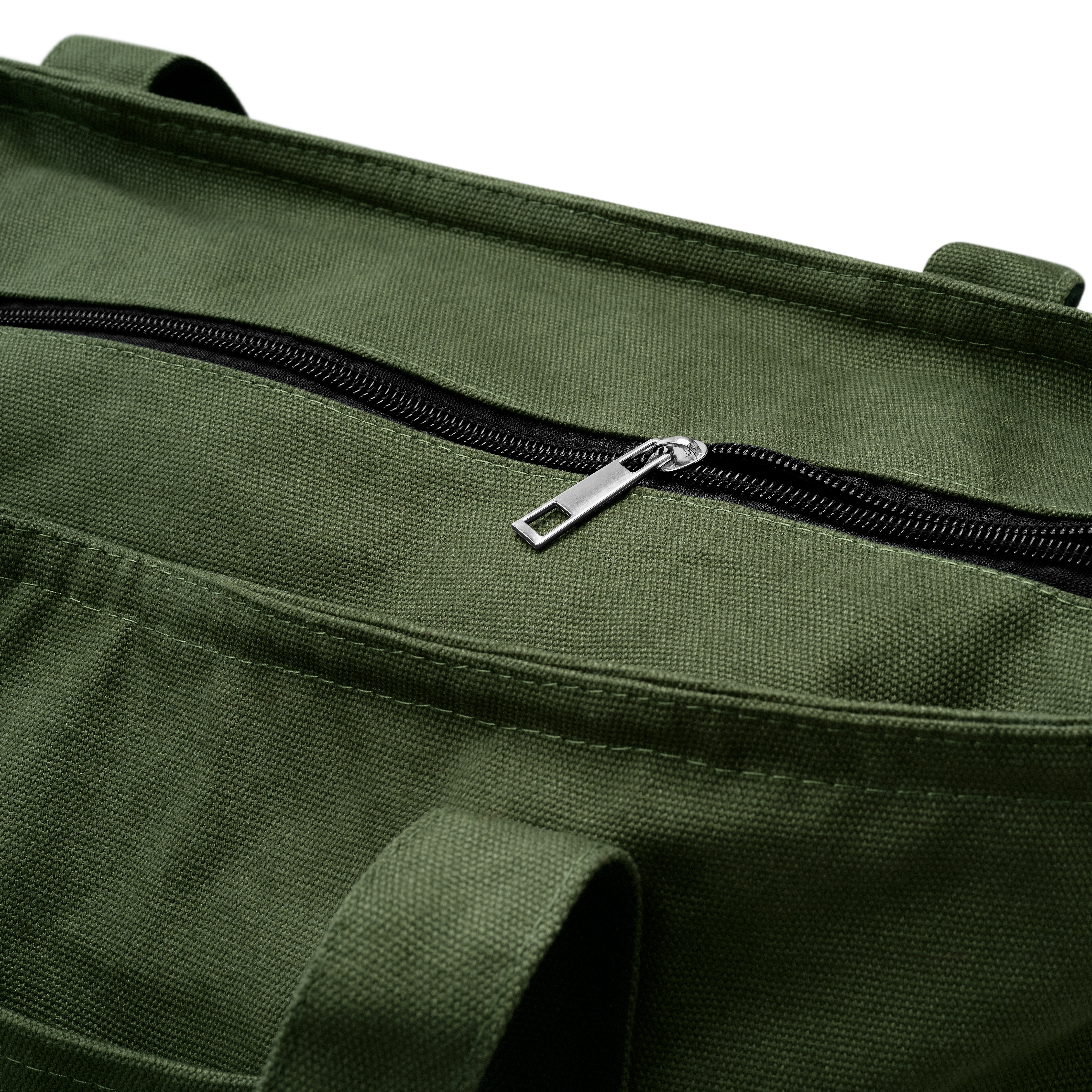 Otsu - Large army green zip tote bag - 4