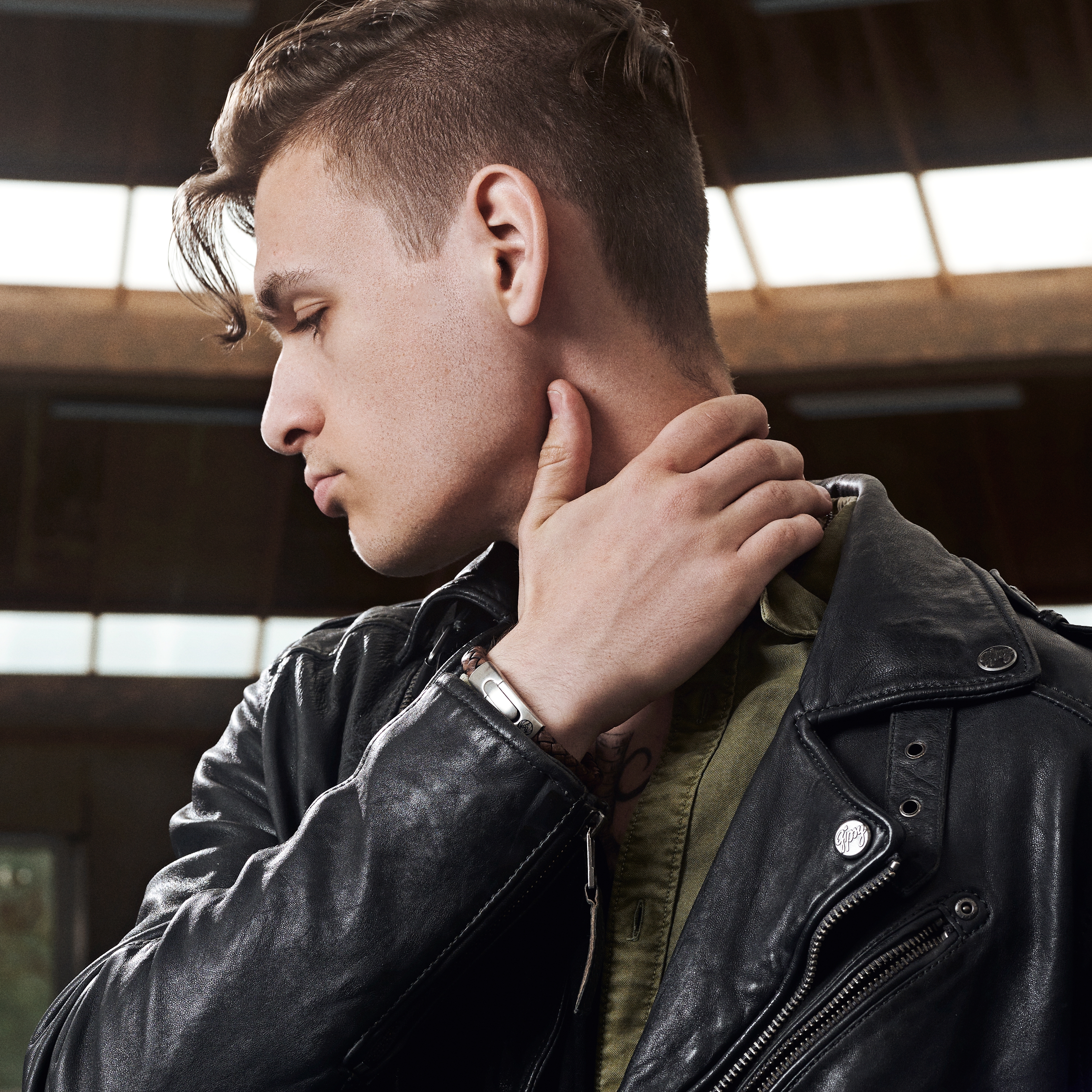 Solid Vintage Brown Bolo Leather Bracelet - 5