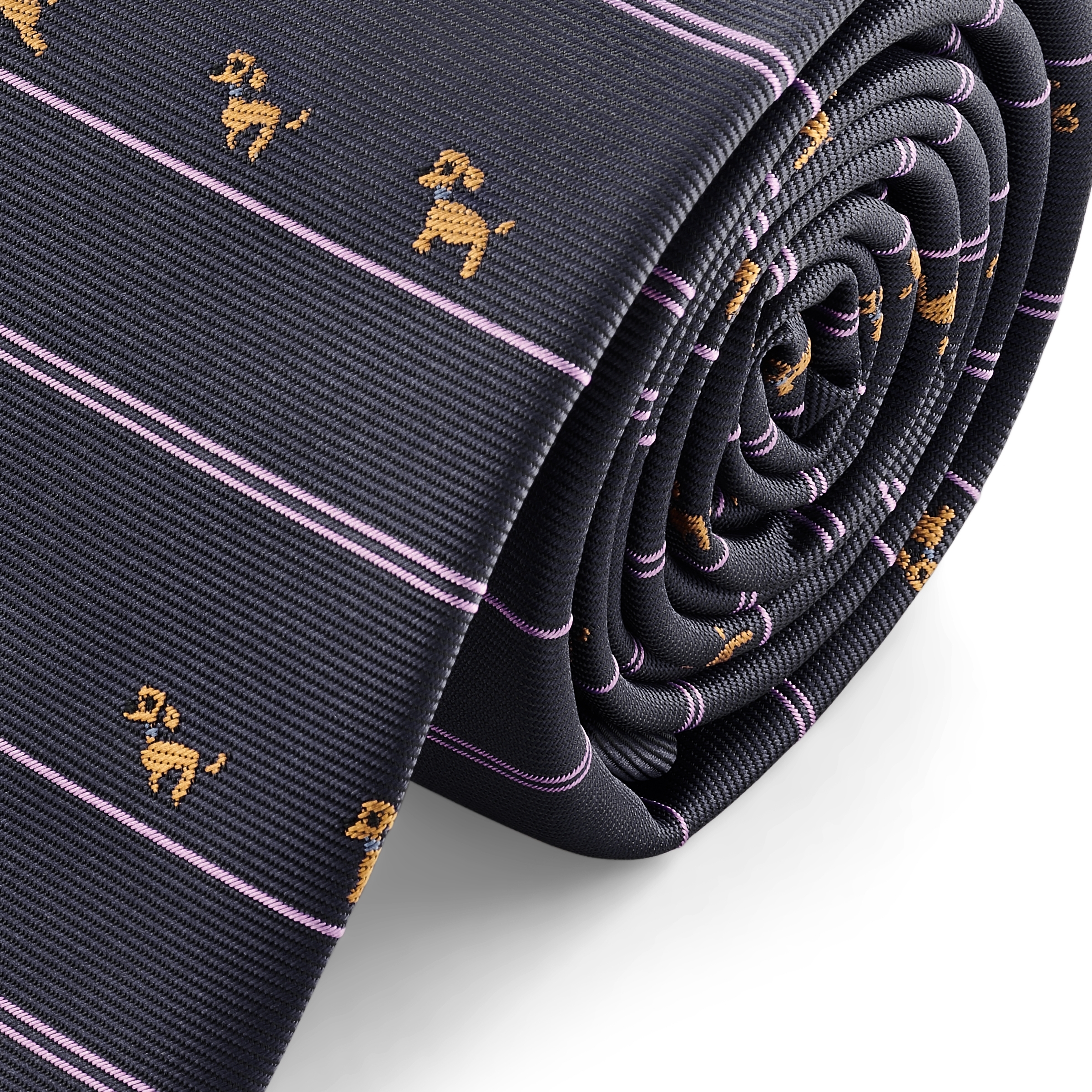 Zoikos | 6 cm Navy Running Dog Tie - 2