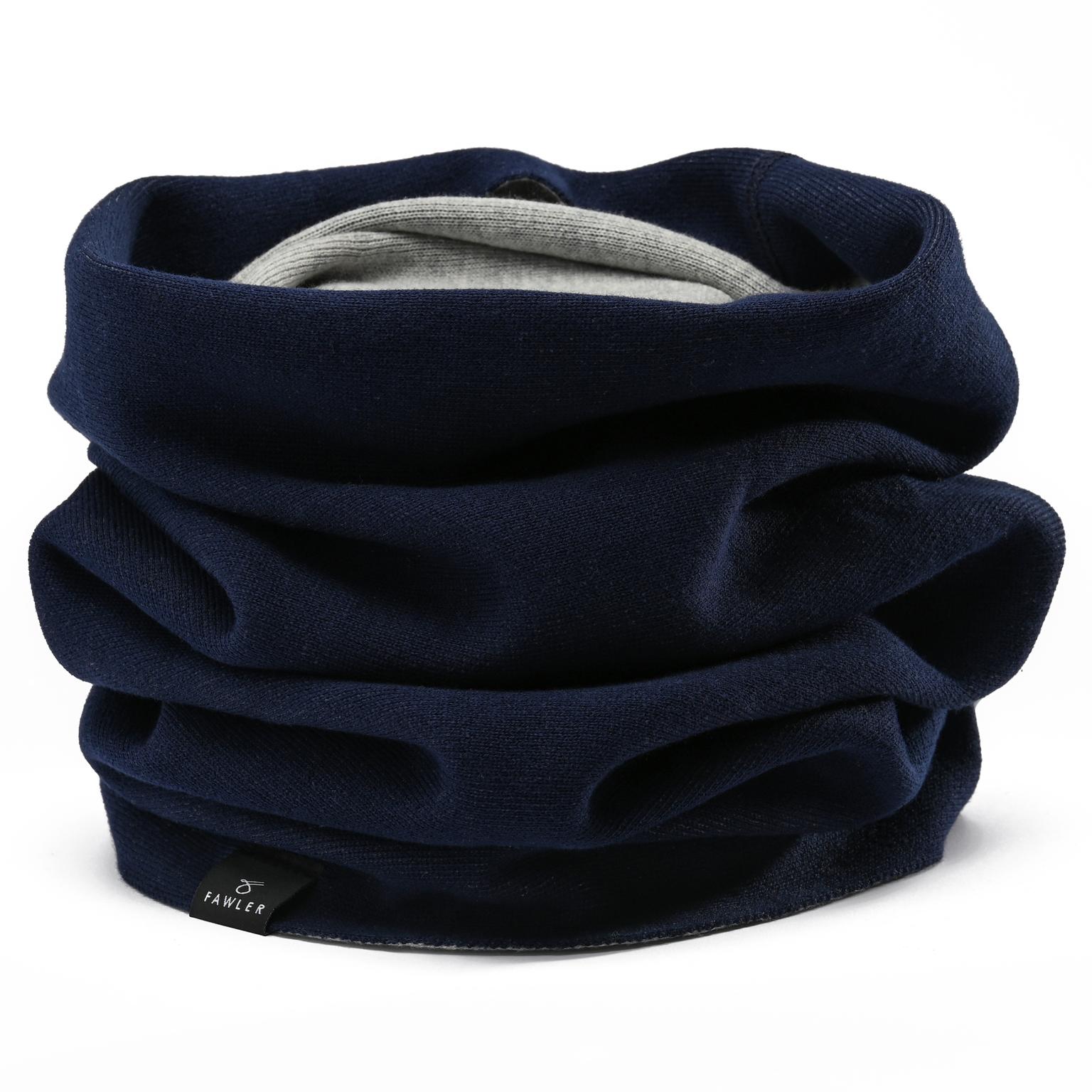 Écharpe tube réversible bleu marine et gris clair Fonz Écharpe tube réversible bleu marine et gris clair Fonz