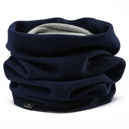 Sciarpa scaldacollo Fonz Infinity reversibile blu navy e grigio chiaro