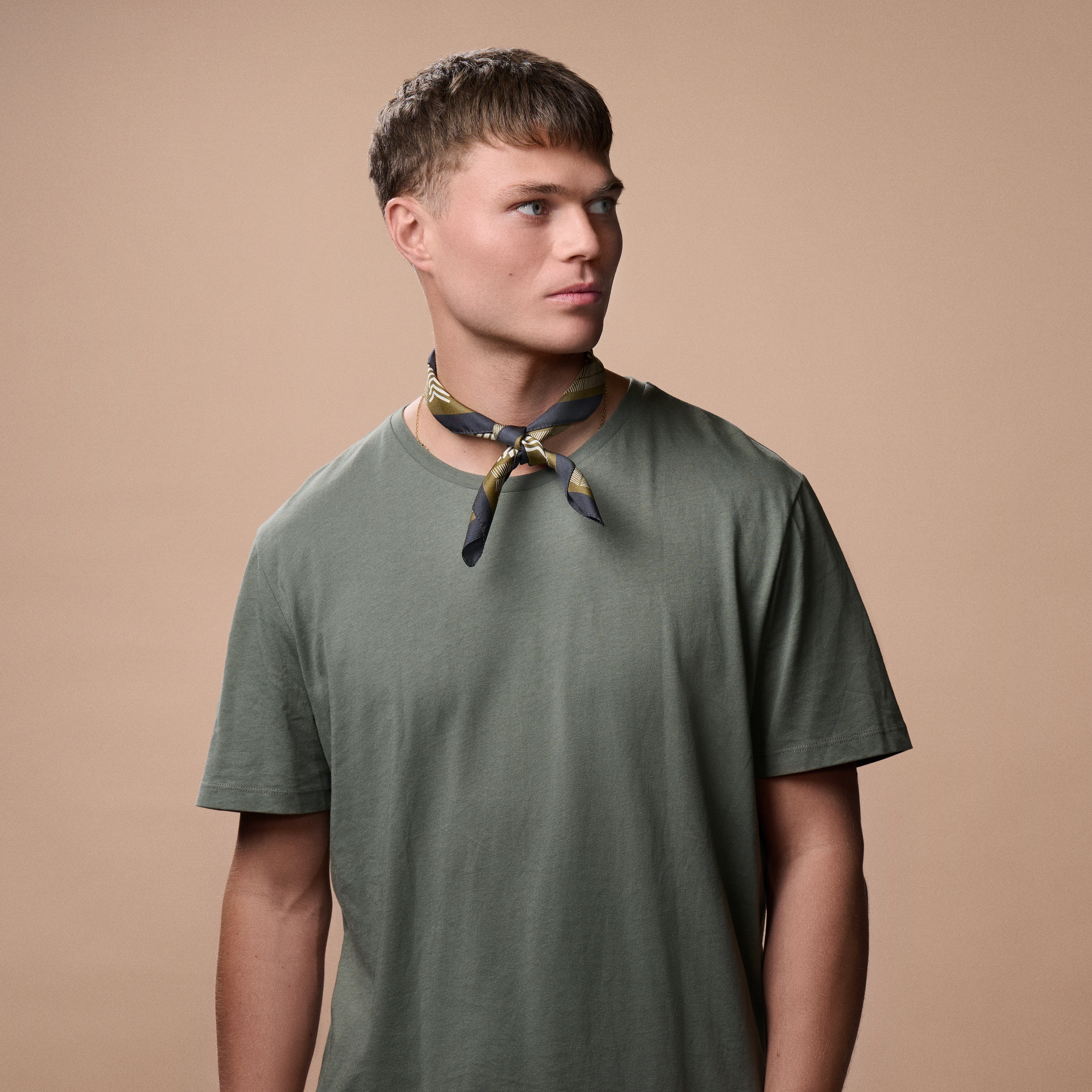 Virtuo | Halstuch aus Seide in dunkelbraun und beige - 3